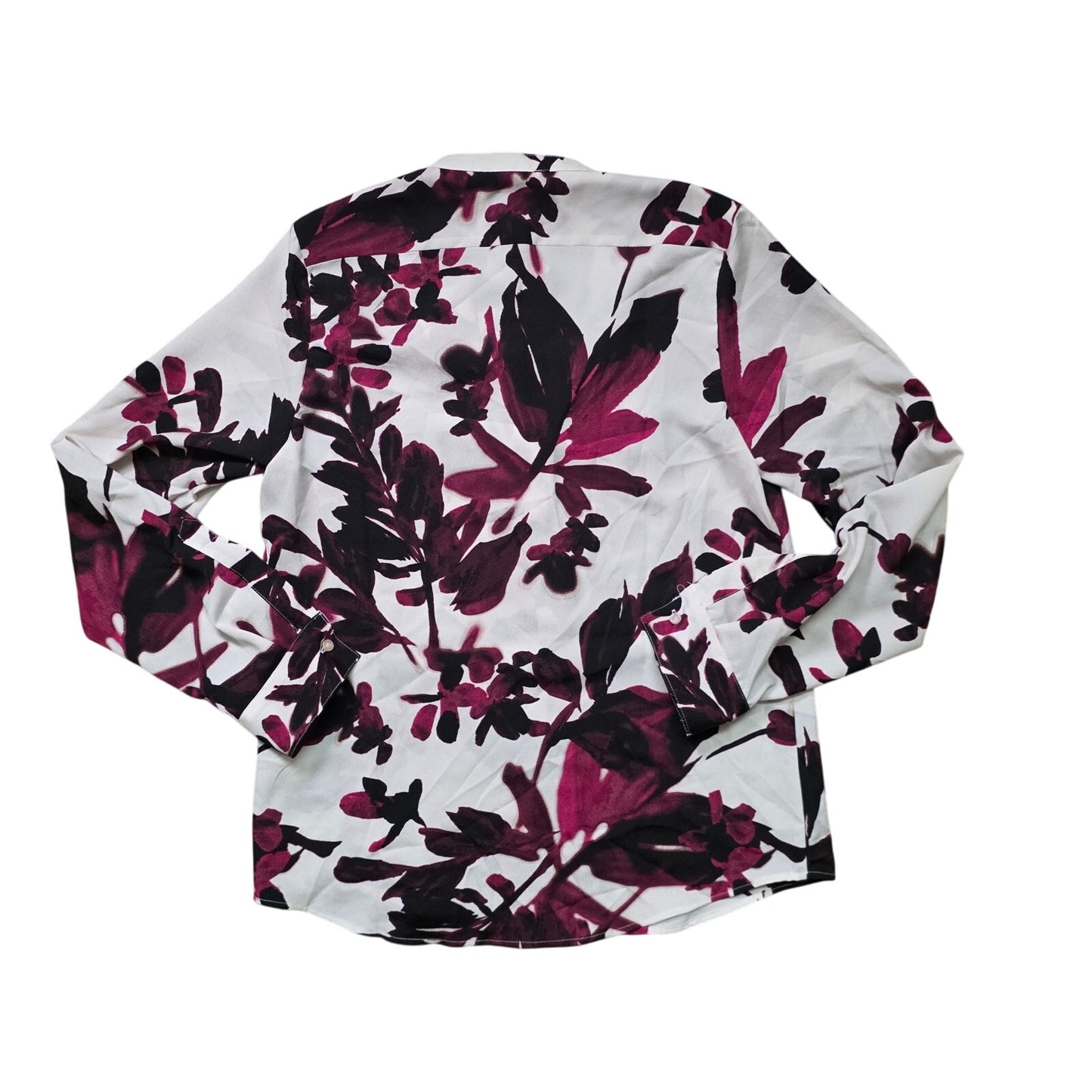 Calvin Klein Smock Yoke Chiffon Button-Front Tie Blouse Women’s XS
