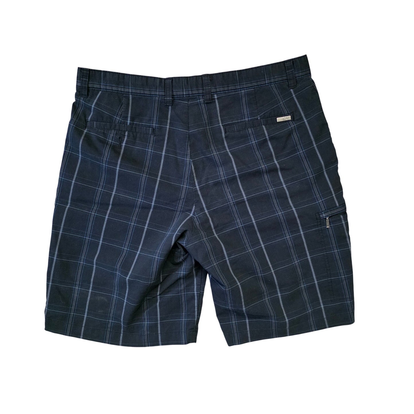 Greg Norman Golf Shorts Men’s 34 Black Plaid Security Pocket