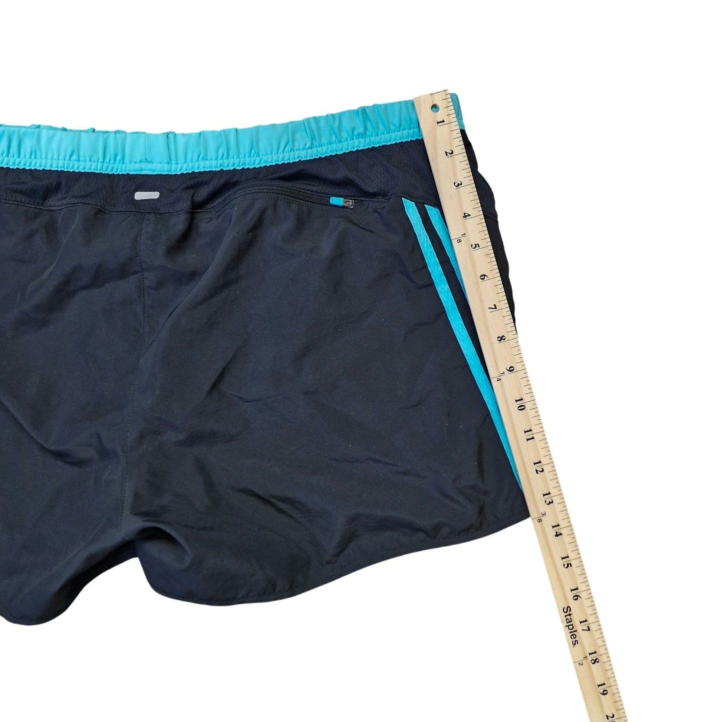 Adidas Response Climalite Running Shorts Women’s Size XL Black with Teal Stripes
