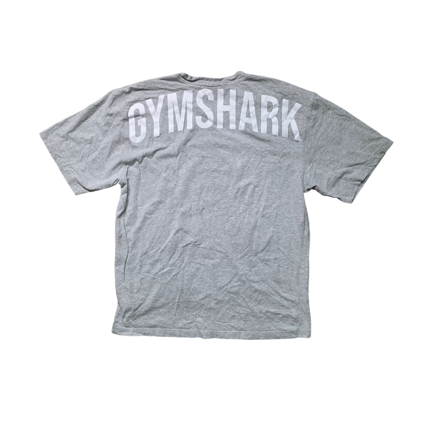Gymshark Power T-Shirt Men M Light Gray Oversized Core Marl