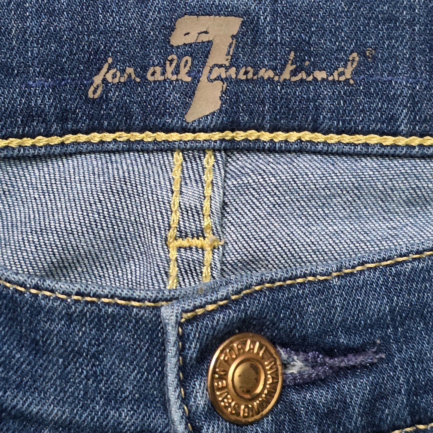 7 For All Mankind Cropped Gwenevere Jeans Women’s 27 Blue Denim Skinny