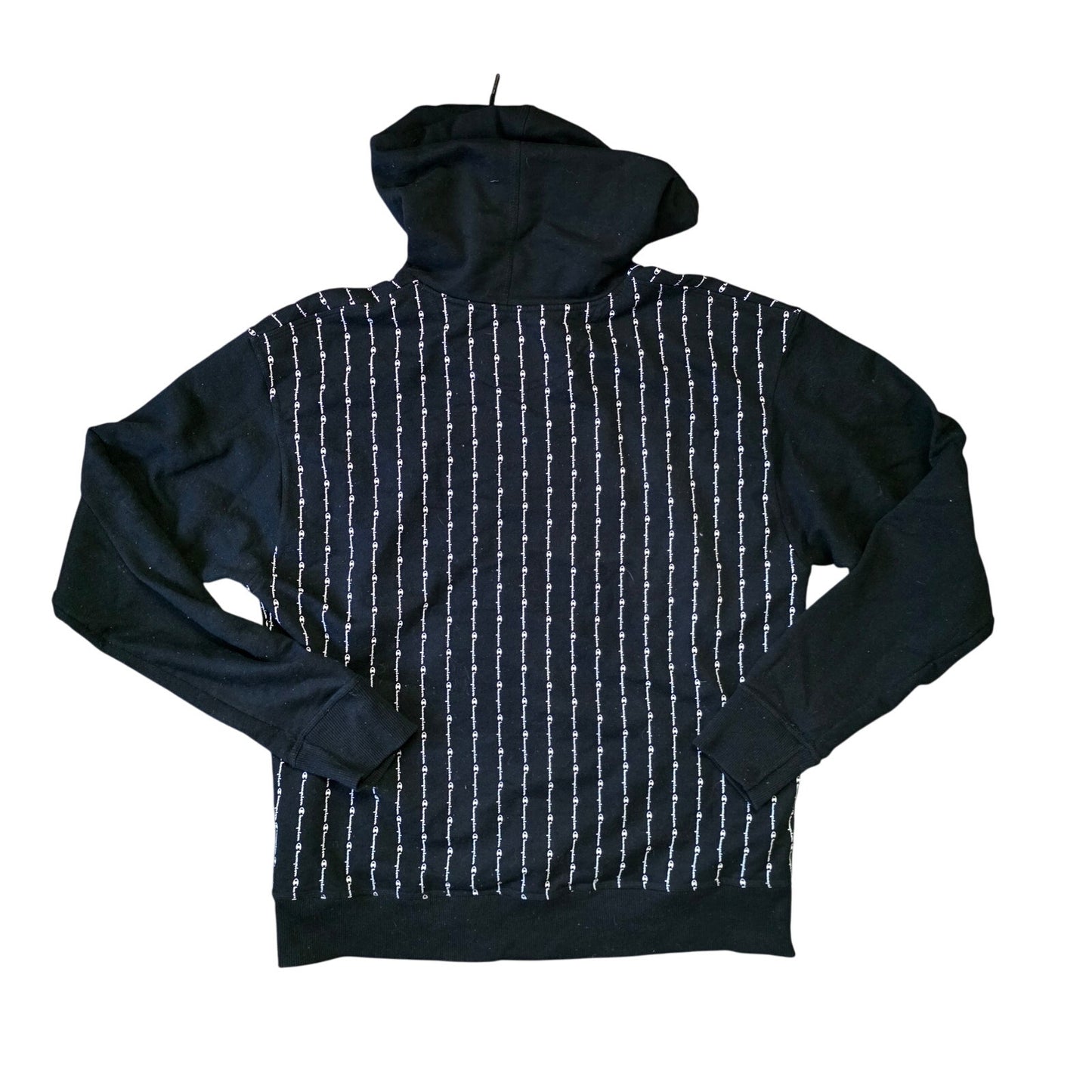 Champion Hoodie Mens L Black White Vertical Logo Stripes