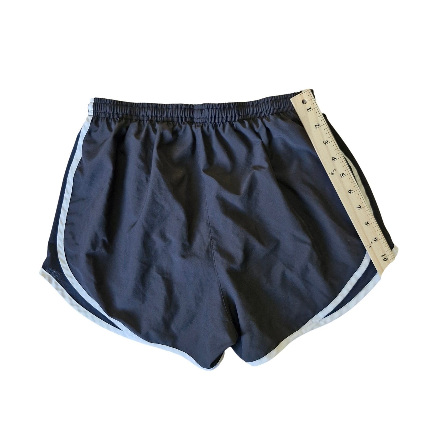 Nike Dri-Fit Running Shorts Women’s Size Medium Black with White Stripe & Built-In Brief