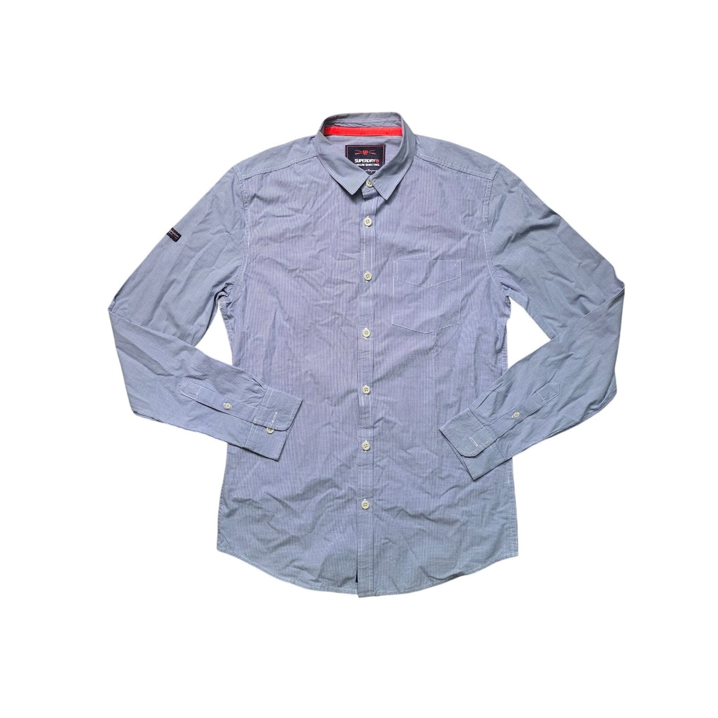 Superdry Button Down Shirt Men S Blue Long Sleeve