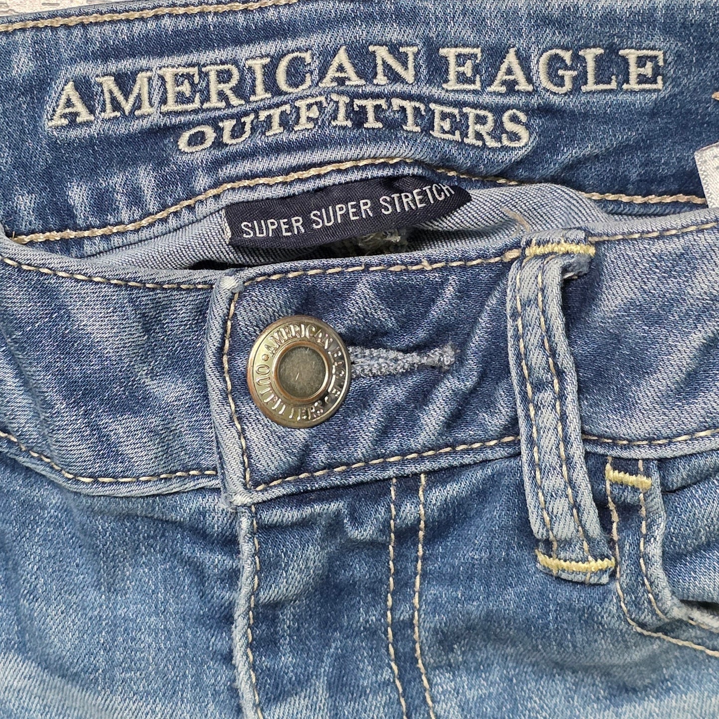 American Eagle Super Super Stretch Distressed Jegging Jeans Women’s Size 4 Medium Wash