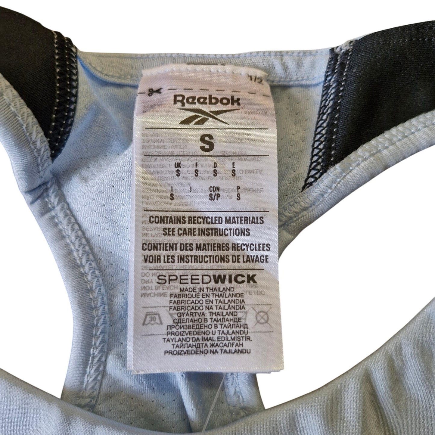 NWT Reebok Running Essentials Sports Bra Women’s Size Small Light Blue