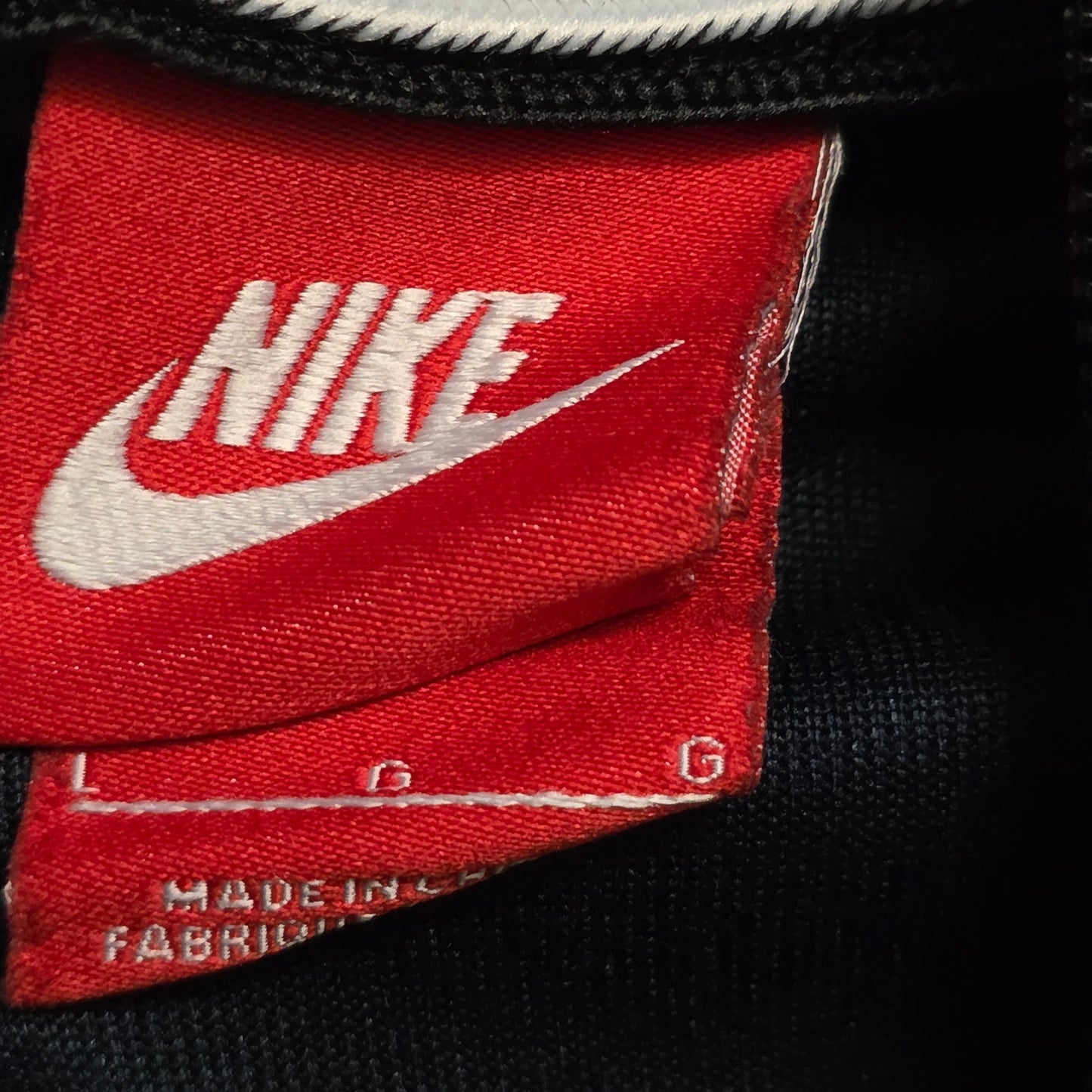 Nike Red Label Logo Zippered Y2k Warm-Up Jacket Men’s L Black Active Track