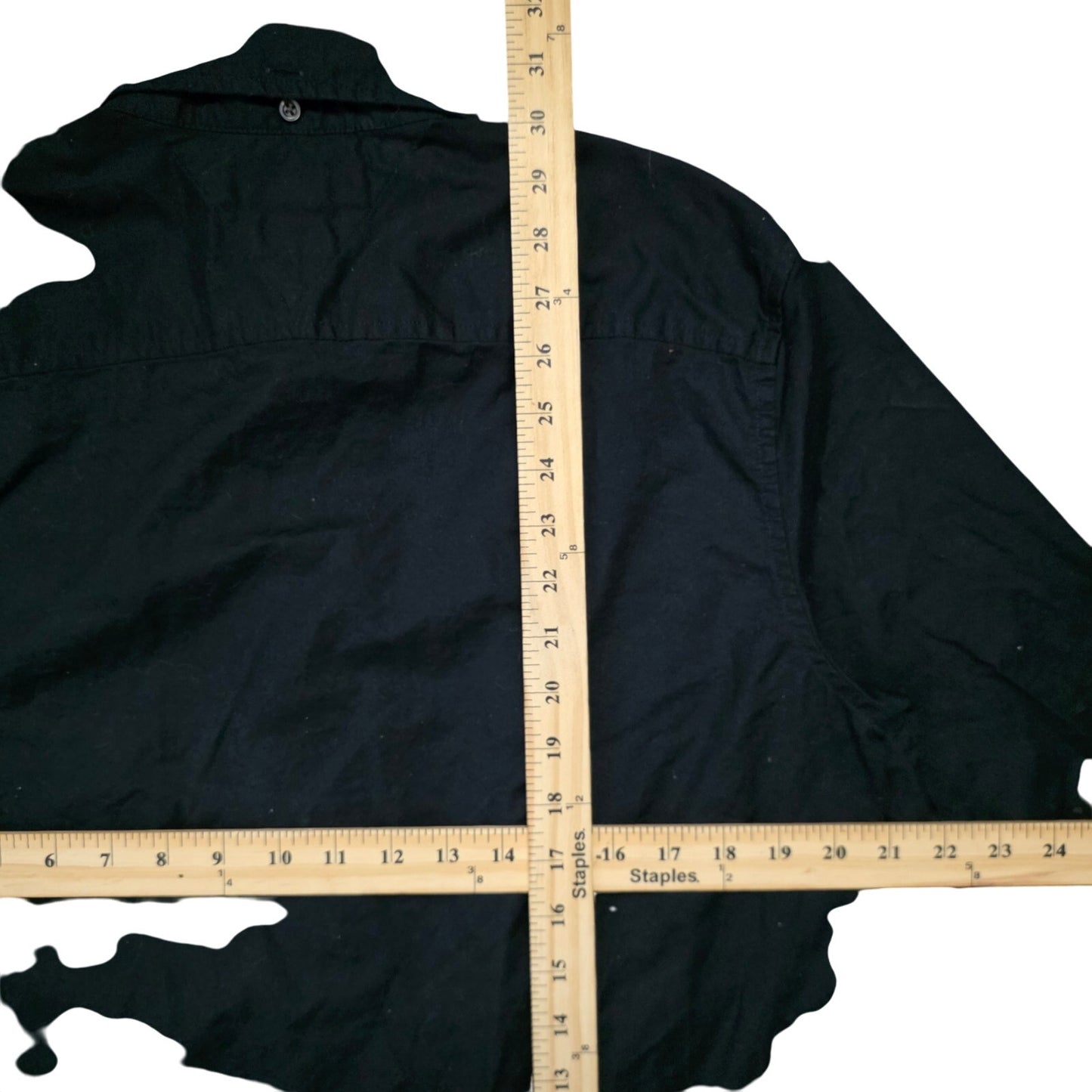 Tommy Hilfiger Core Flex Poplin Shirt Men’s Medium Black Stretch Button‑Down