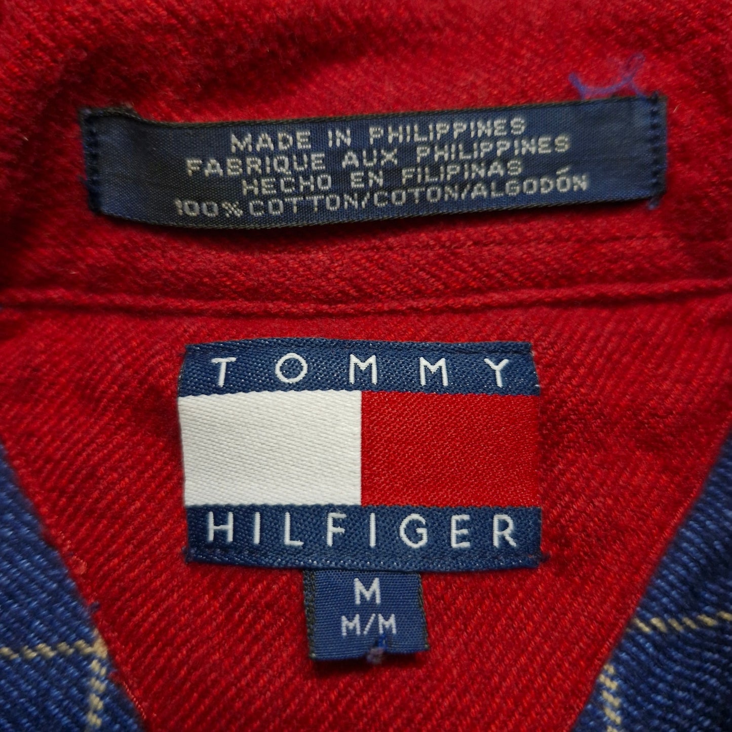Vintage Tommy Hilfiger Long Sleeve Button-Up Shirt Men’s Blue Size M
