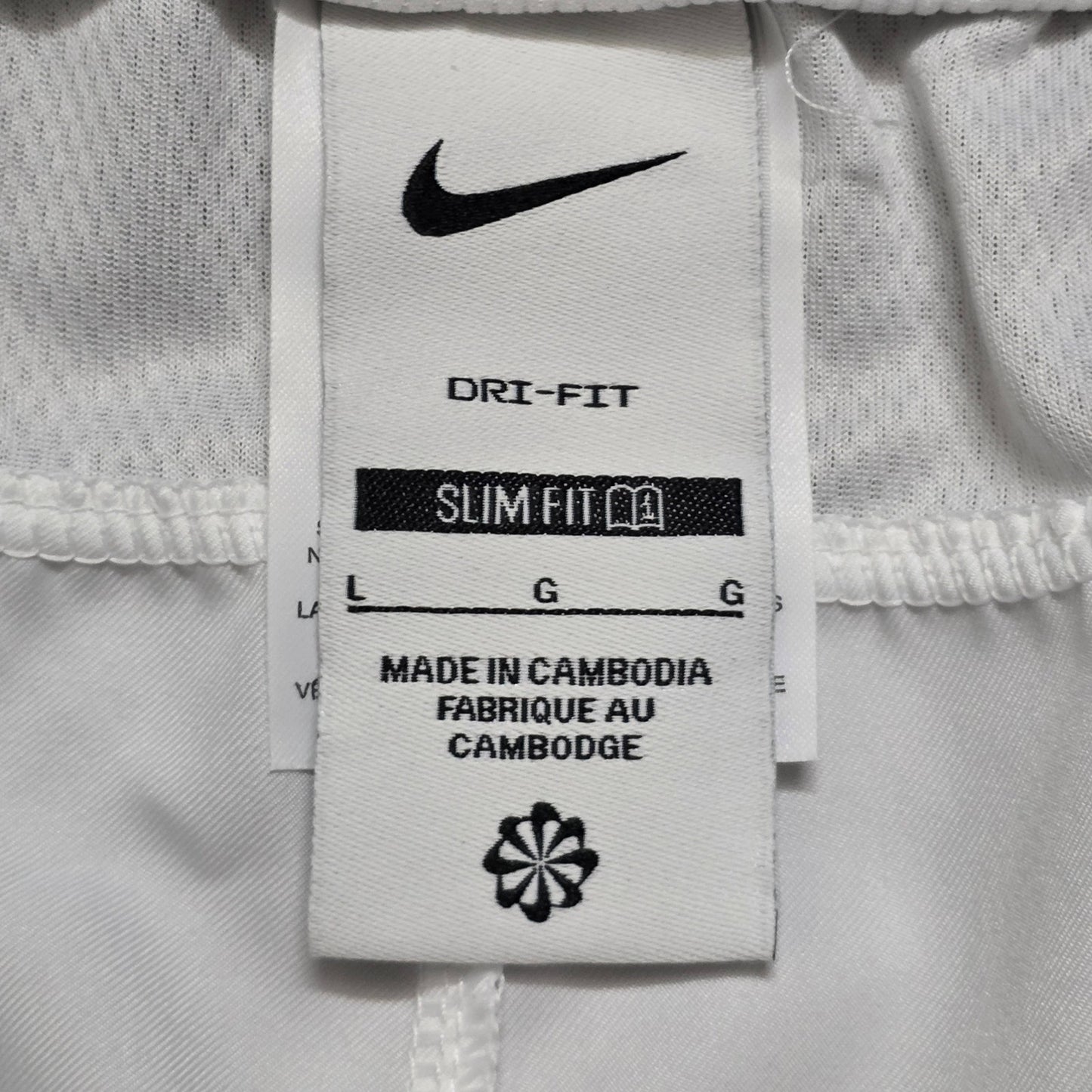Nike Dri-Fit Shorts Women L White Elastic Waist Athletic
