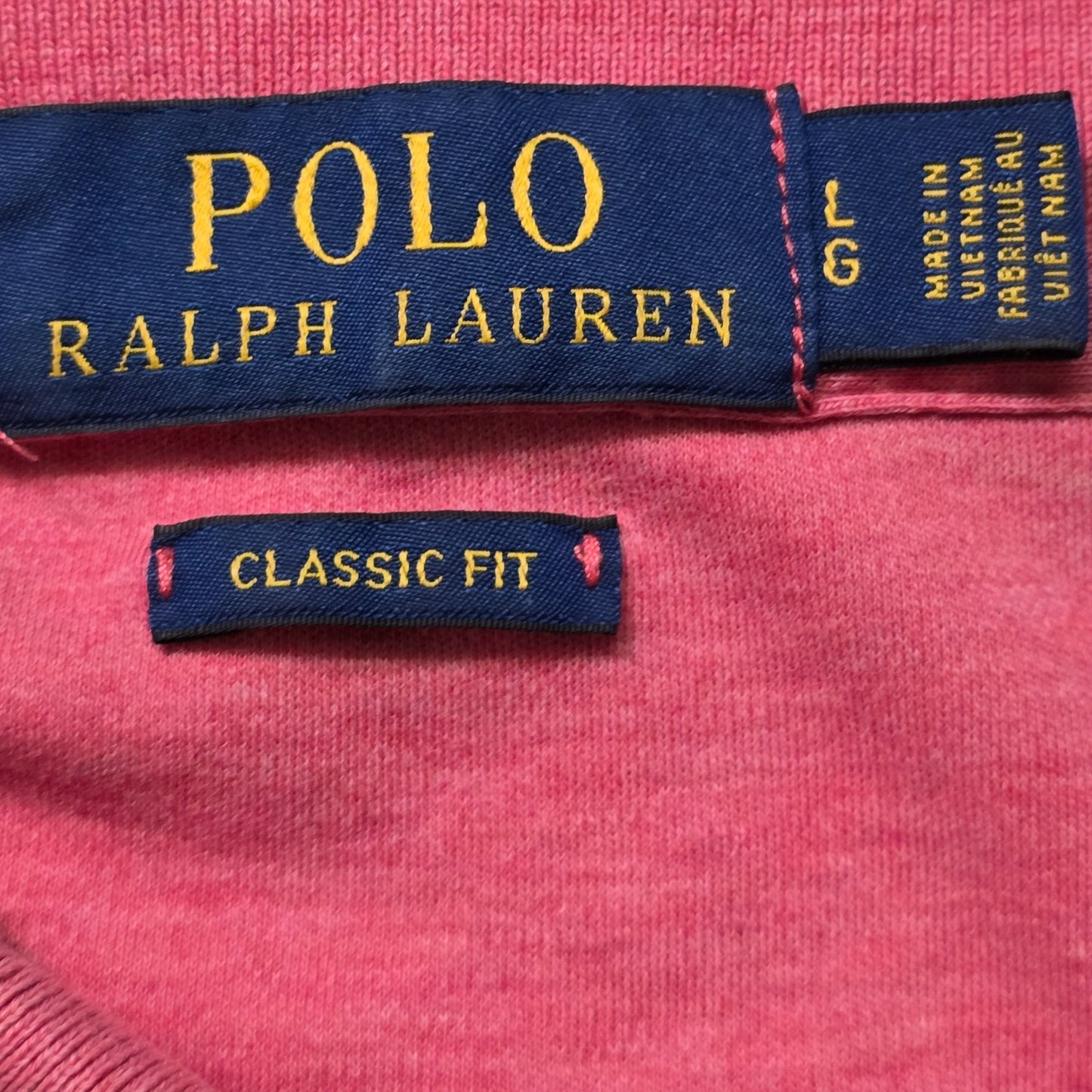 Polo Ralph Lauren Classic Fit Polo Shirt Men’s L Pink Solid Pony