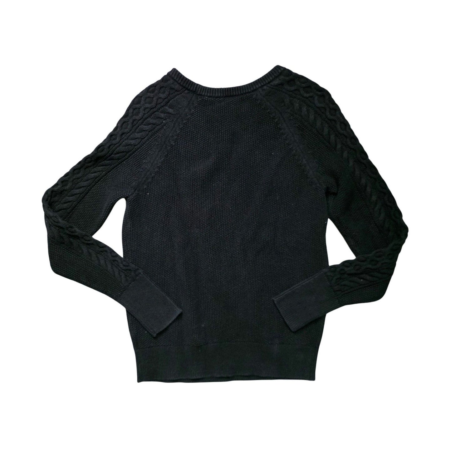 GAP Cable Knit Pullover Sweater Women’s M Black Cotton Crewneck