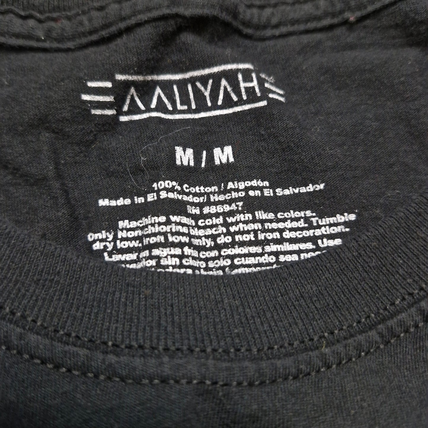 Aaliyah T-Shirt Adult Medium Black Graphic Short Sleeve