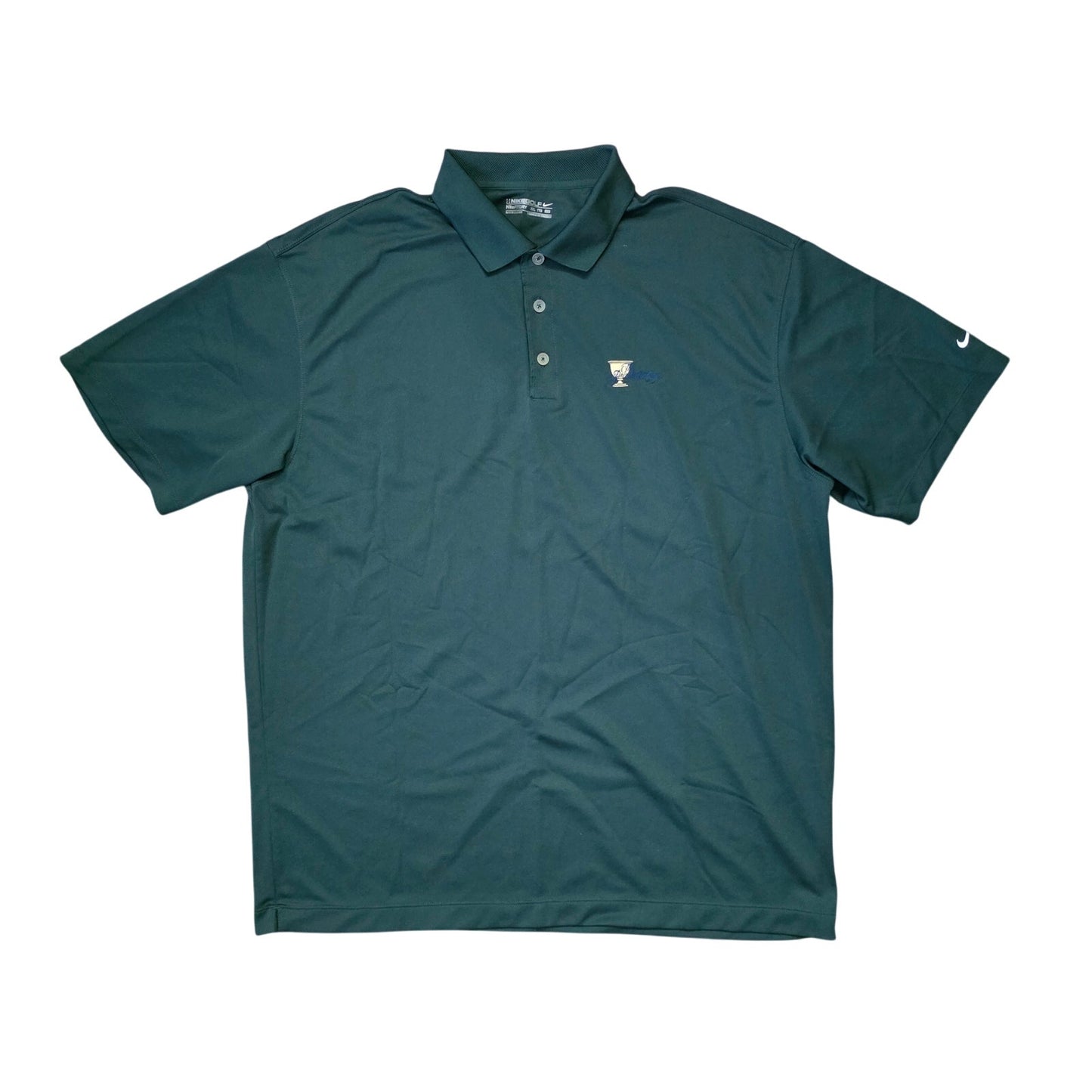 Nike Golf Polo Shirt Men’s XXL Green Presidents Cup Logo Dri‑Fit Performance