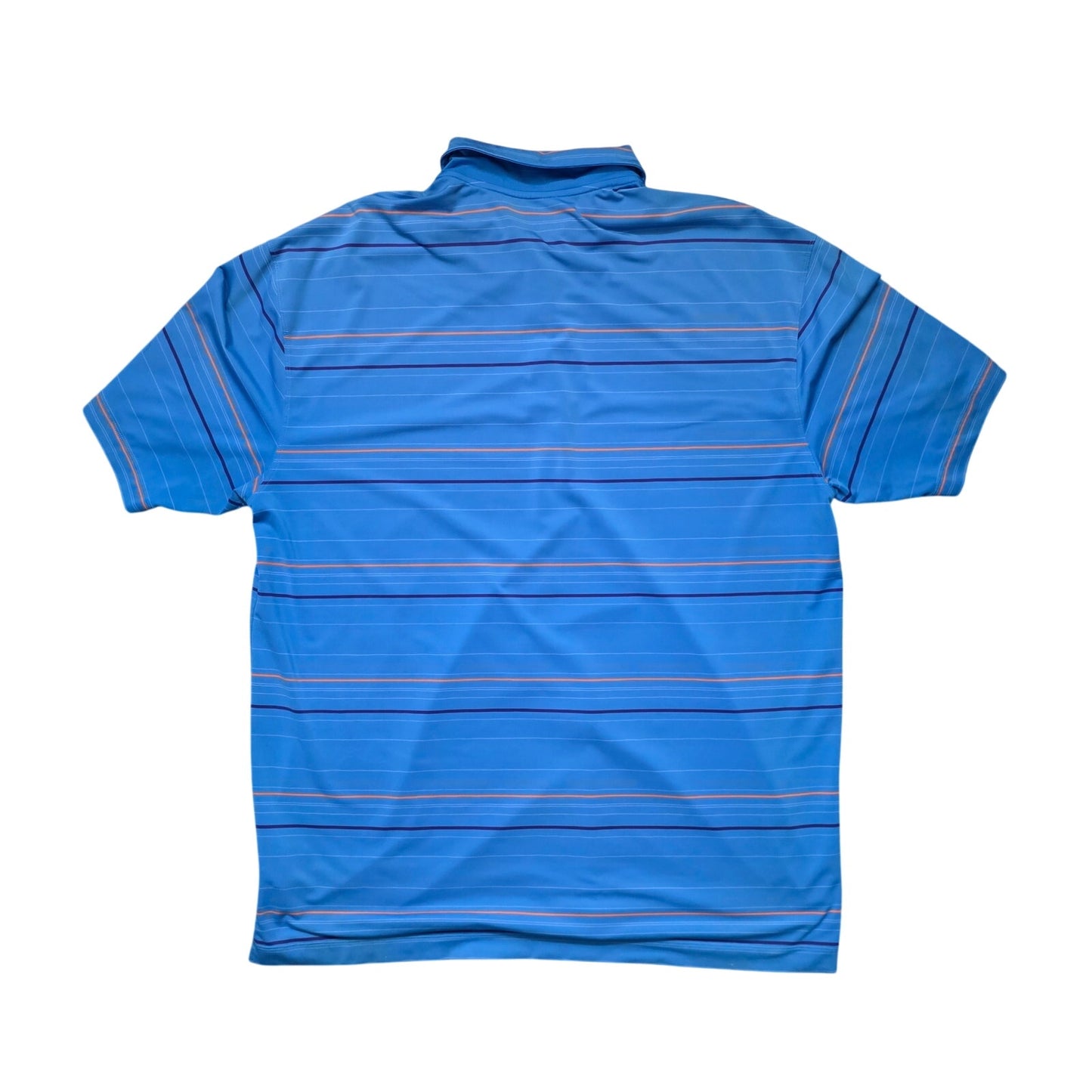 Nike Tour Dri‑Fit Golf Polo Men’s XXL Blue Orange Striped Performance Stretch Top