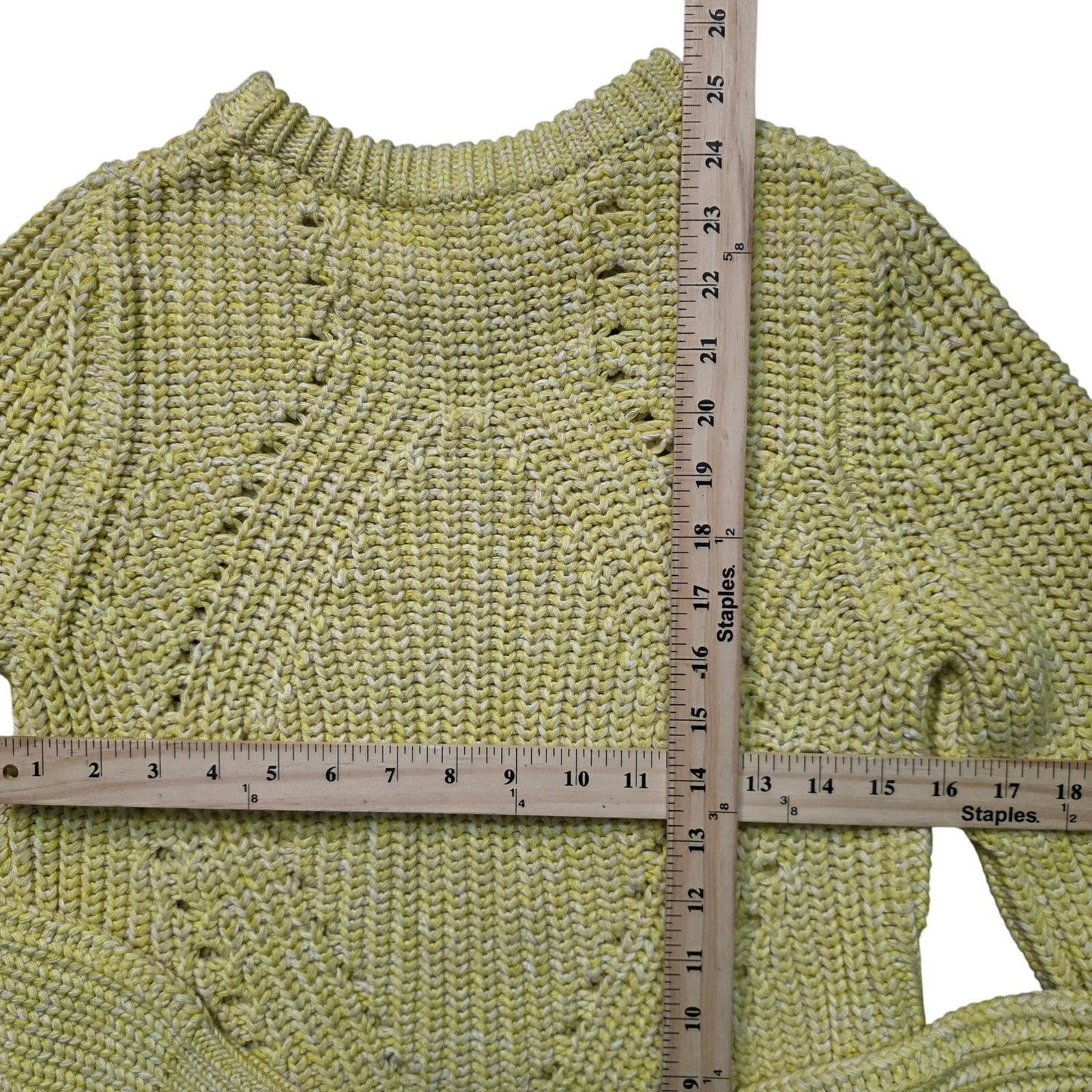 Lucky Brand Pullover Sweater Women M Lemonade Cotton Cable Knit
