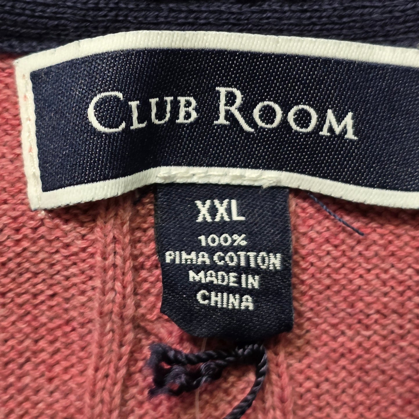 Club Room Quarter-Zip Sweater Men XXL Red Cotton Cable Knit