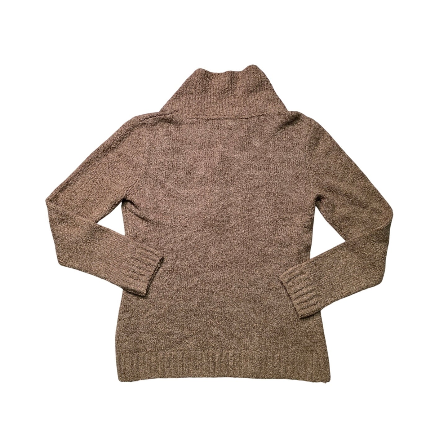 Orvis Women’s Sweater M Brown Knit V Neck Henley Pullover Casual