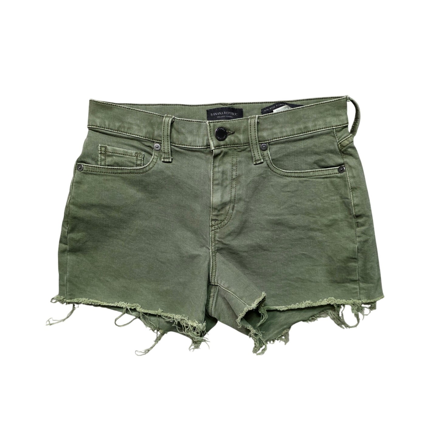Banana Republic Mid Rise 3" Short Women XS Olive Green Denim
