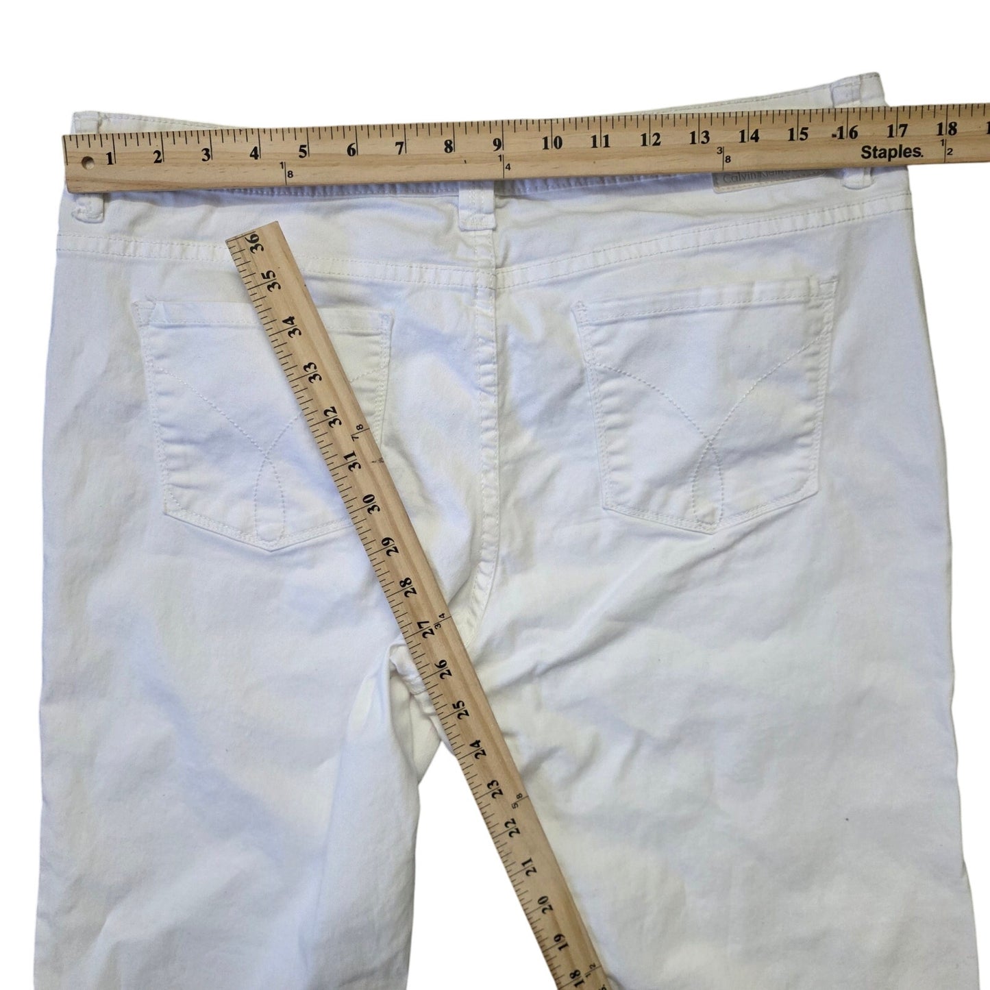 Calvin Klein Jeans Skinny Crop Pants Womens 14 White