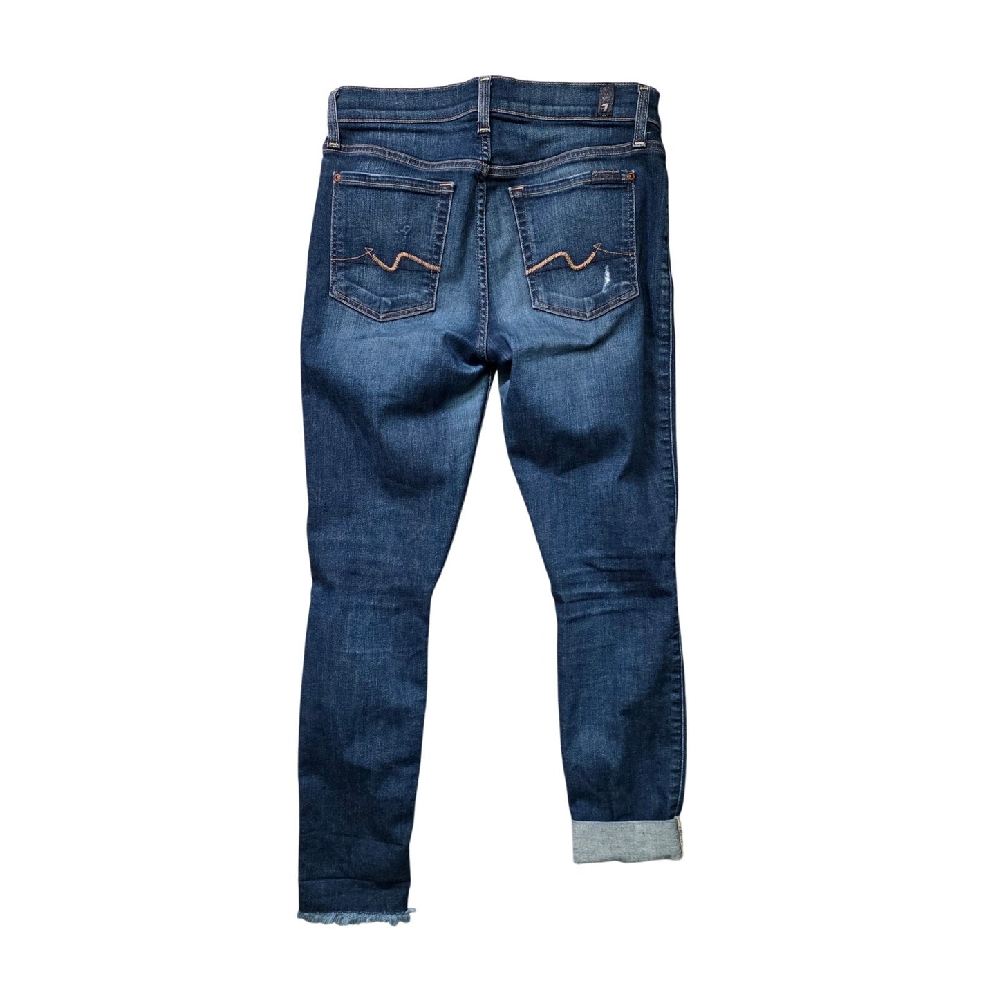 7 For All Mankind Gwenevere Ankle Skinny Jeans Women’s 27 Distressed Denim
