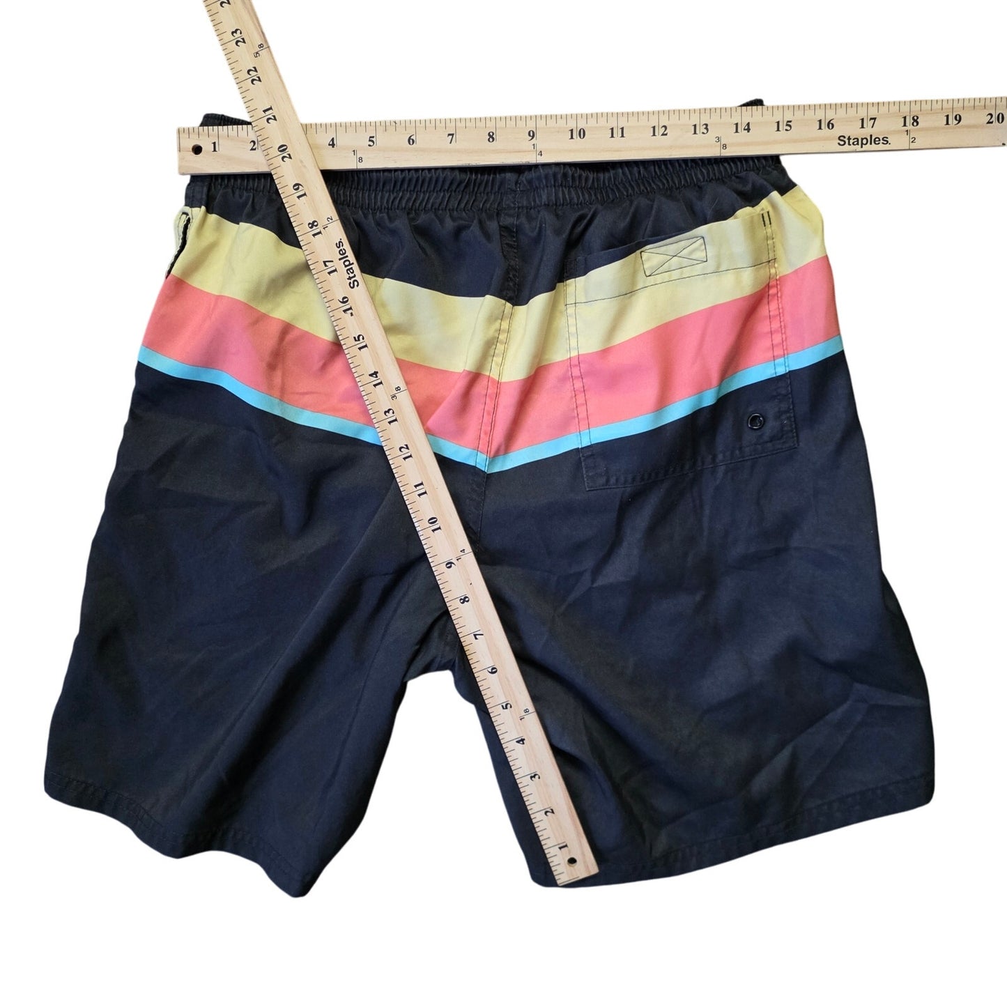 Old Navy Men’s Charcoal Striped Swim Trunks Size M