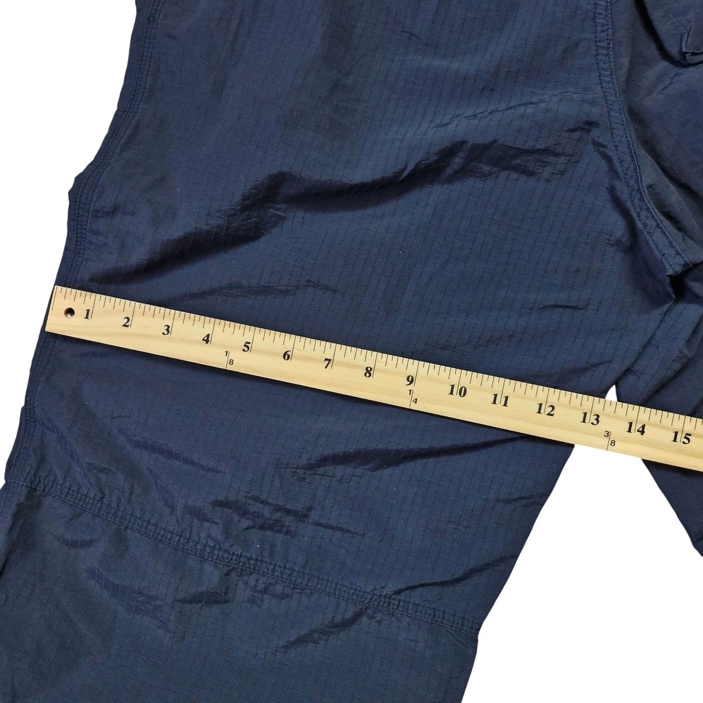 Y2K Vintage Navy Blue Cargo Windbreaker Pants Men’s Size M Baggy Nylon