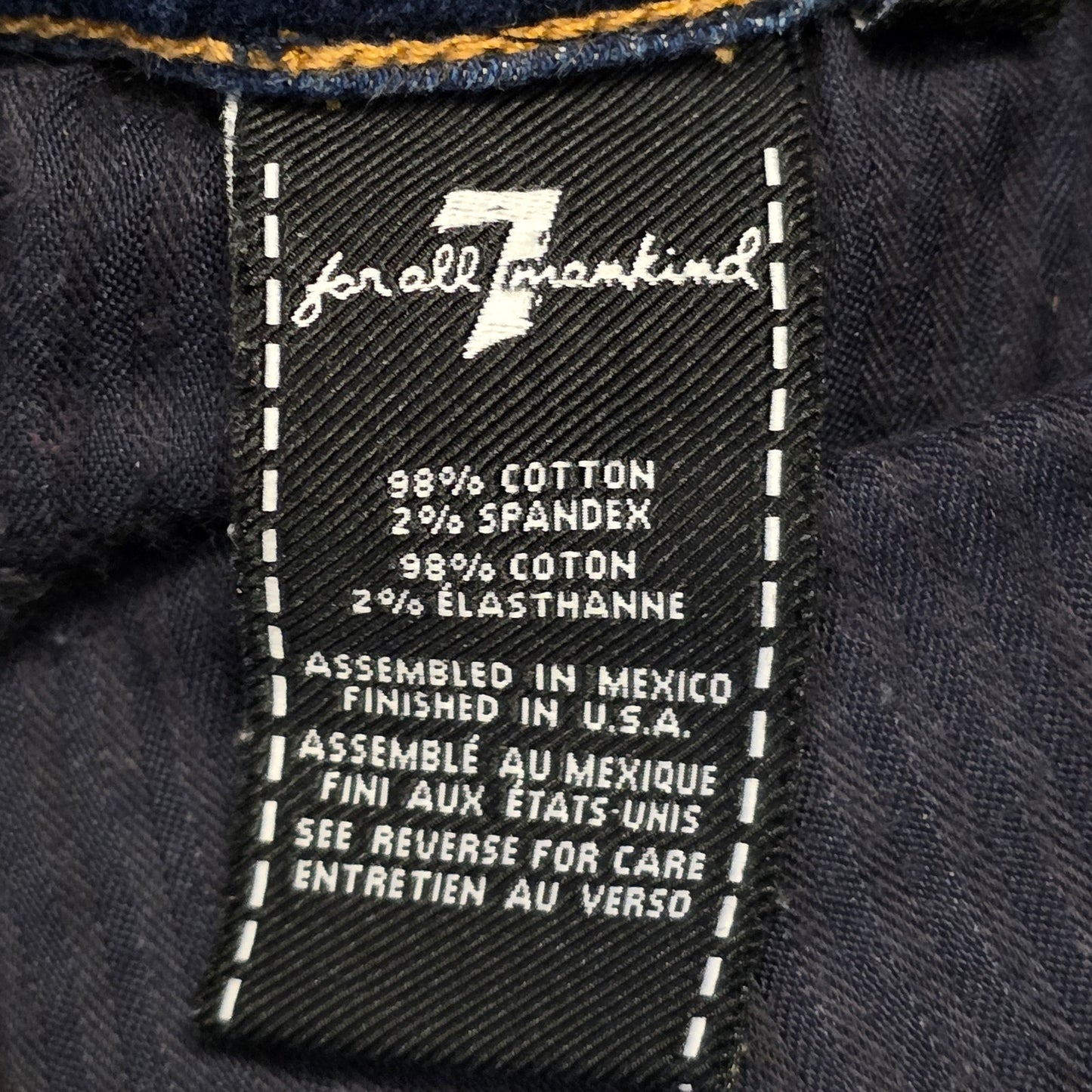 7 For All Mankind The Ankle Skinny Jeans Women’s 32 Distressed Denim Blue