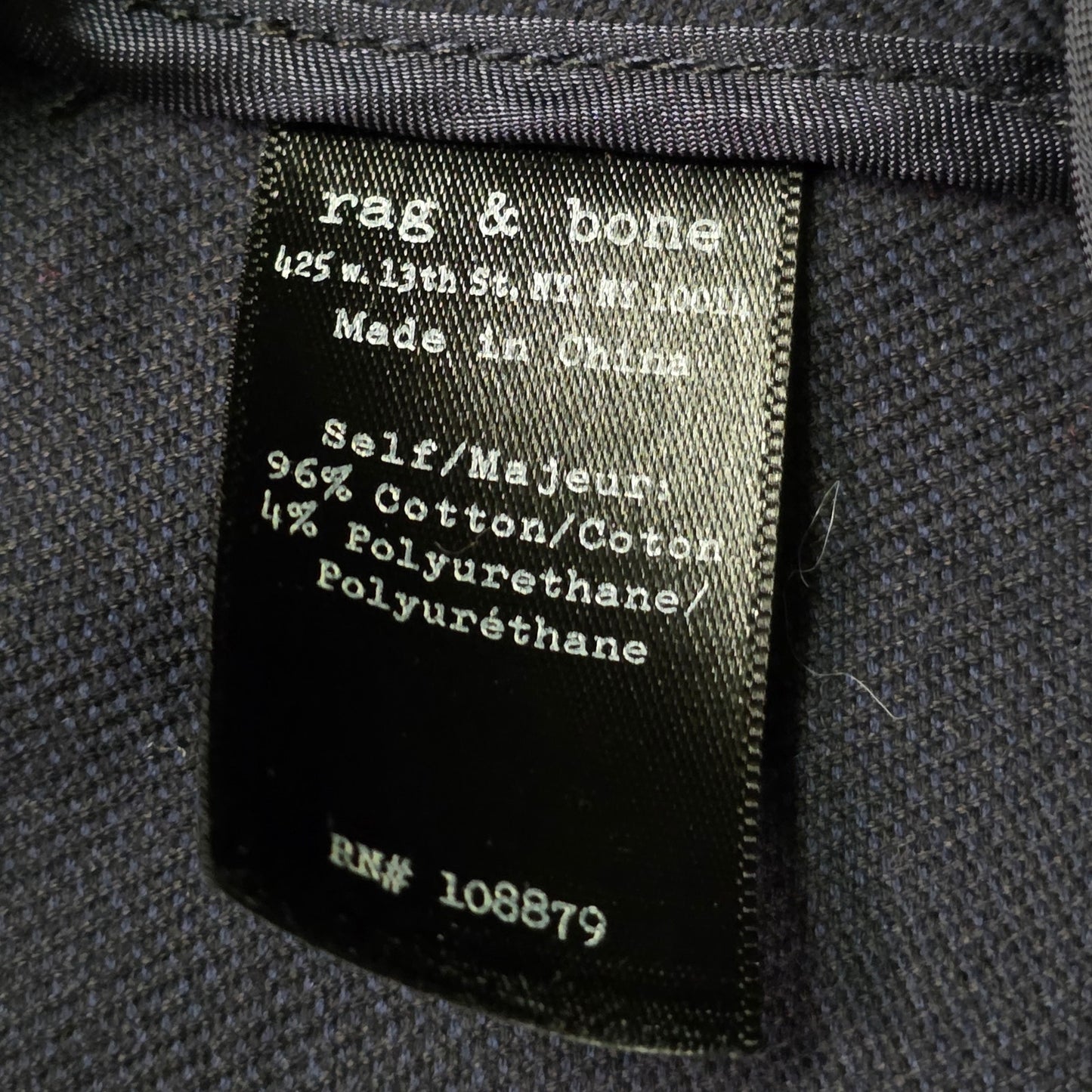 Rag & Bone Blazer Men’s 42 Black Wool Blend Tailored Casual