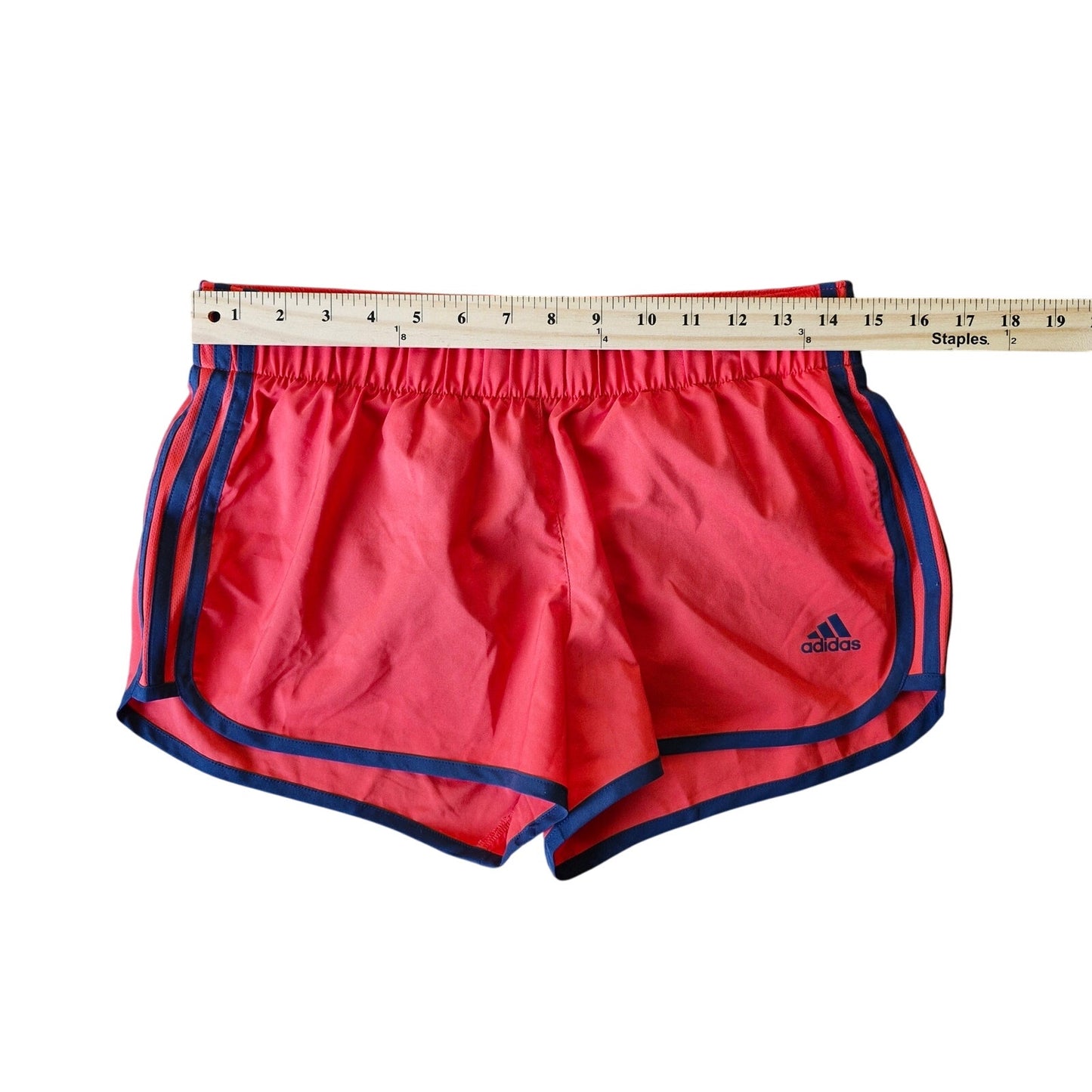 Adidas M10 Icon Running Shorts Women’s Size Medium Red Blue Trim 3" Style CD5104