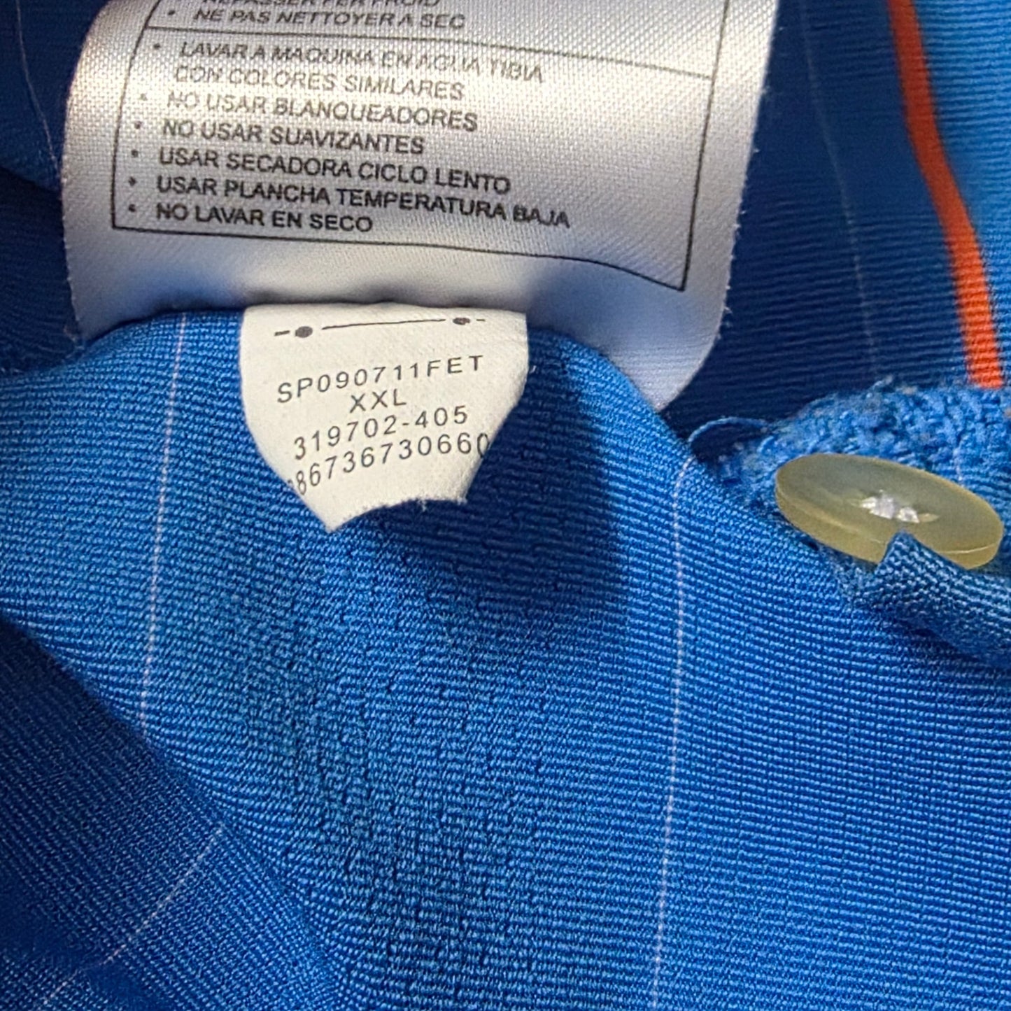 Nike Tour Dri‑Fit Golf Polo Men’s XXL Blue Orange Striped Performance Stretch Top