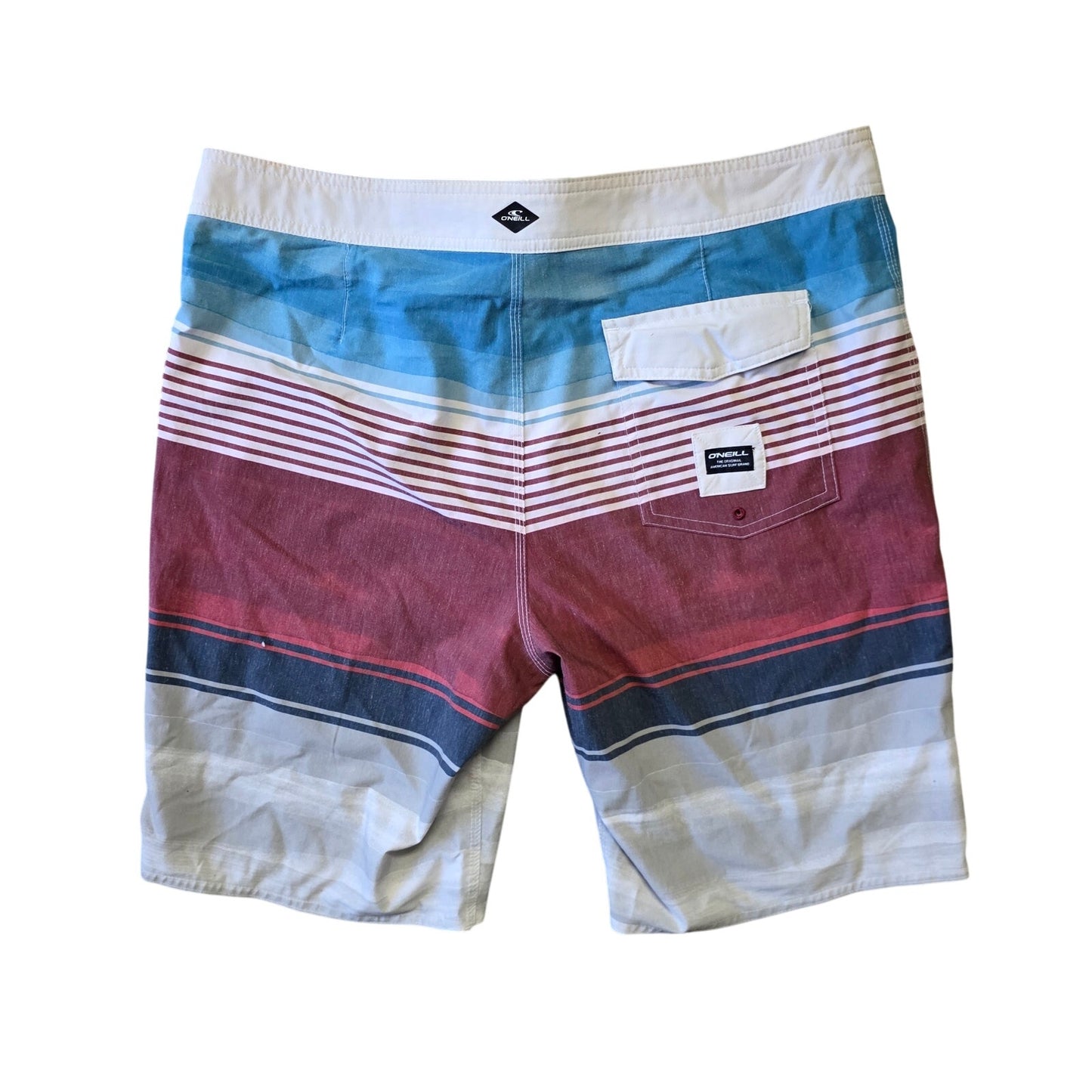 O’Neill Fade USA Surf Board Shorts Men’s 34 Red White Blue