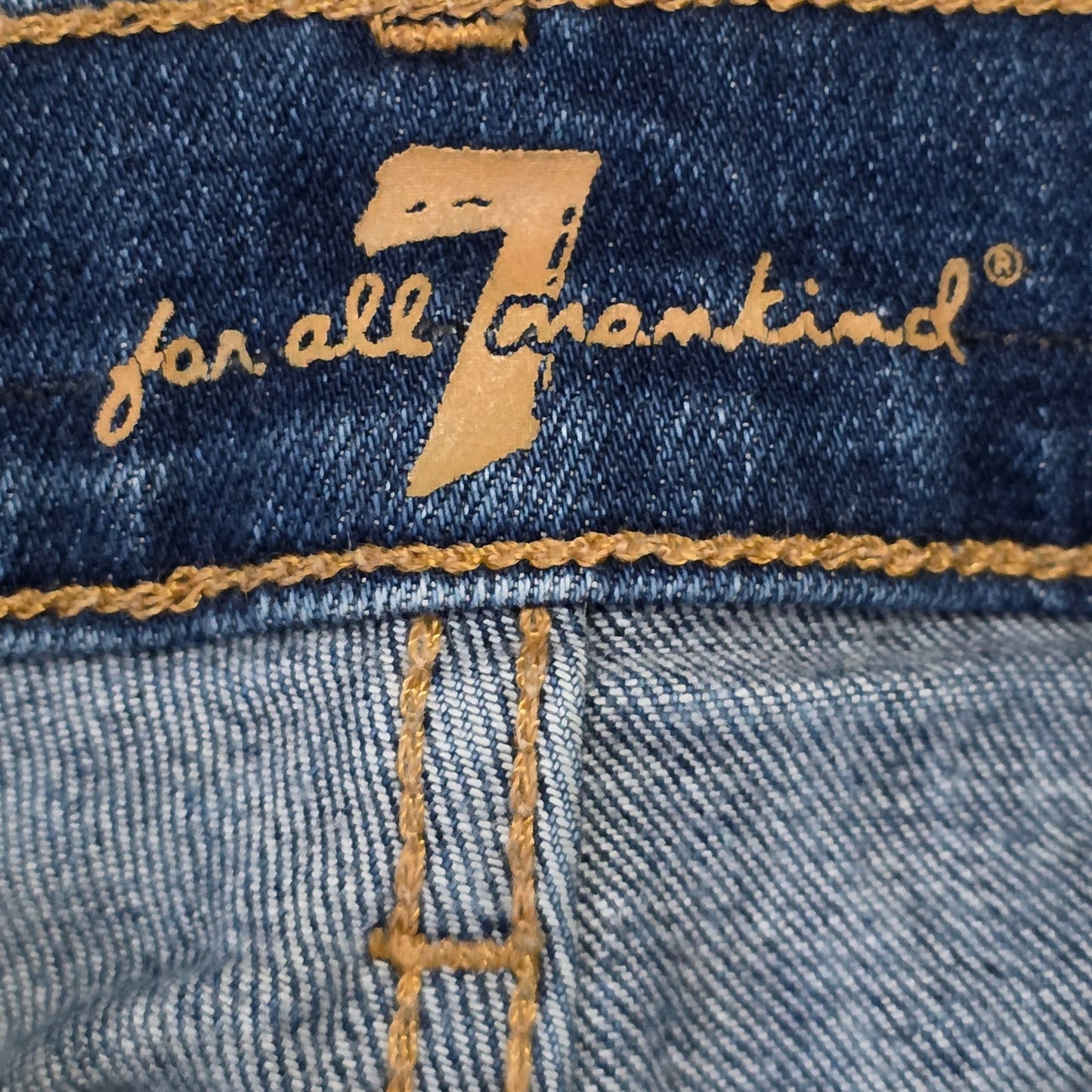 7 For All Mankind The Ankle Skinny Jeans Women’s 32 Distressed Denim Blue