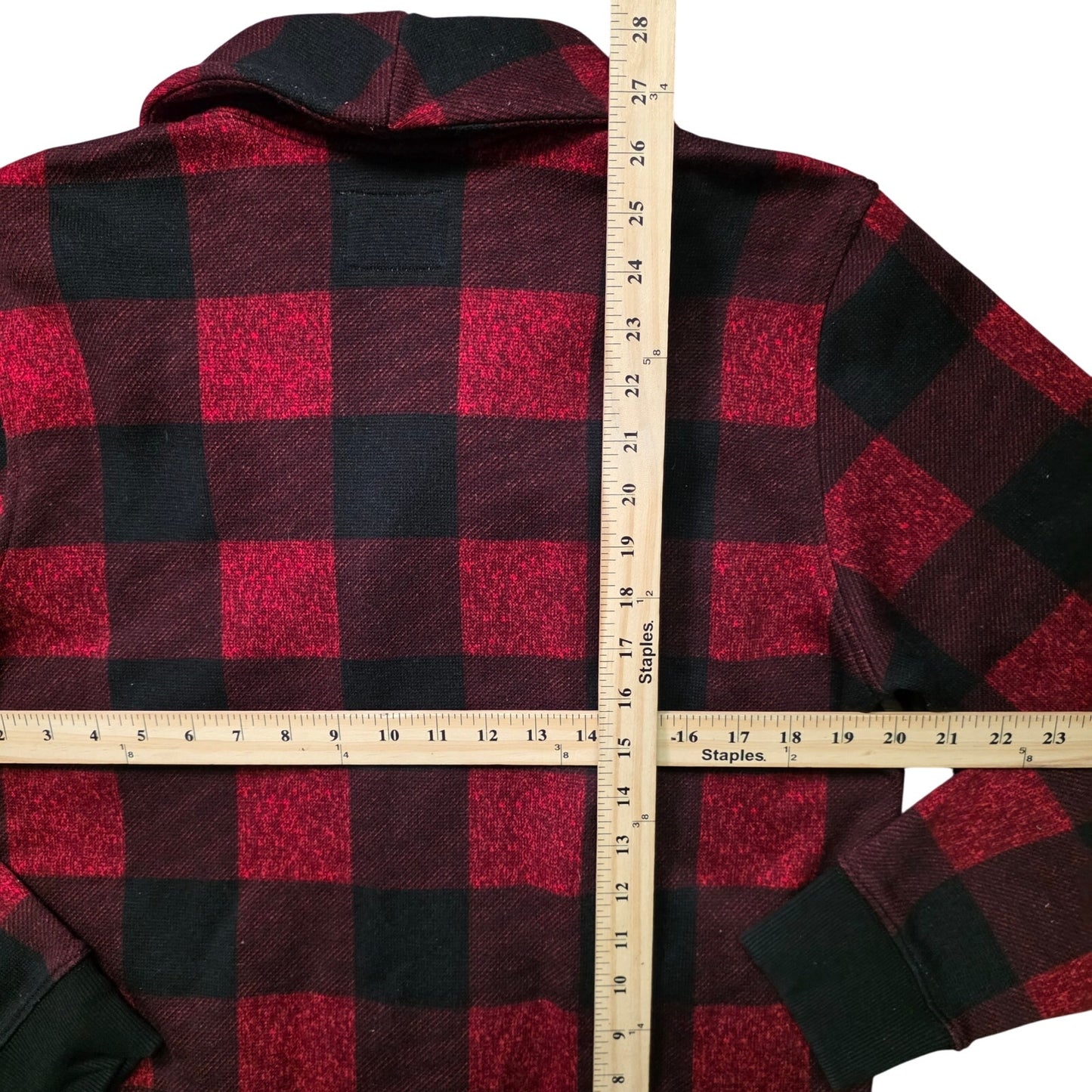 Old Navy Buffalo Plaid Shawl Collar Cardigan Men’s M Red Black