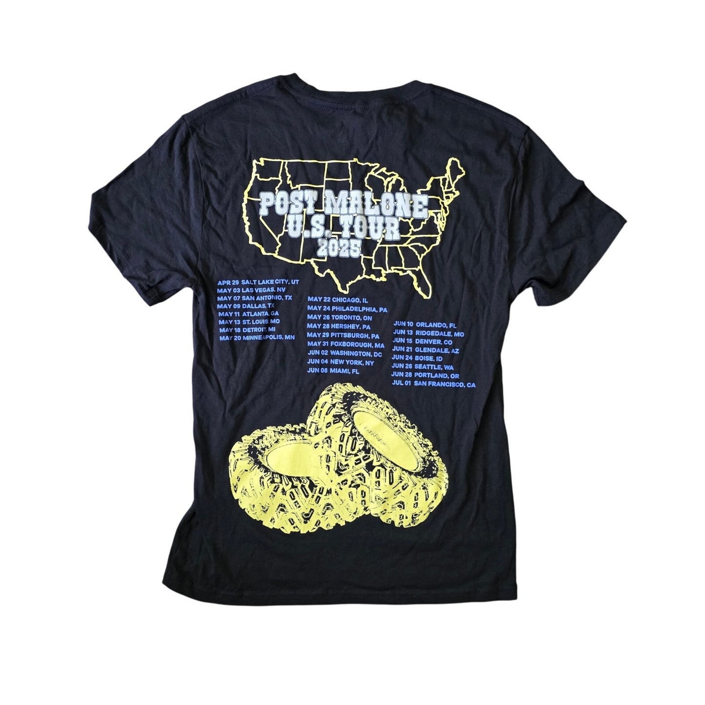 Post Malone U.S. Tour 2025 T-Shirt Men’s M Black Graphic Posty Co. NWT