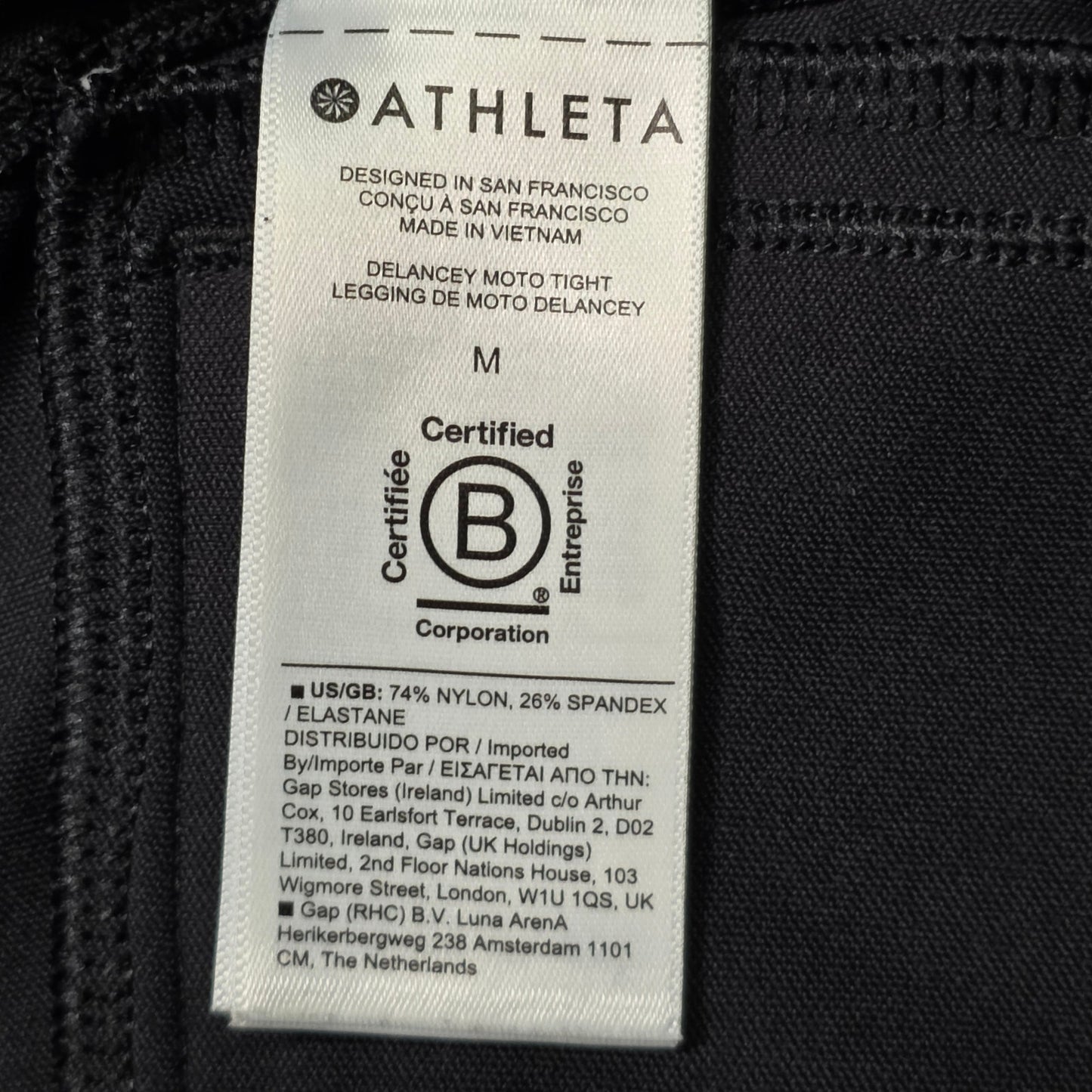 Athleta Delancey Moto Tight Leggings Women’s M Black Athleisure