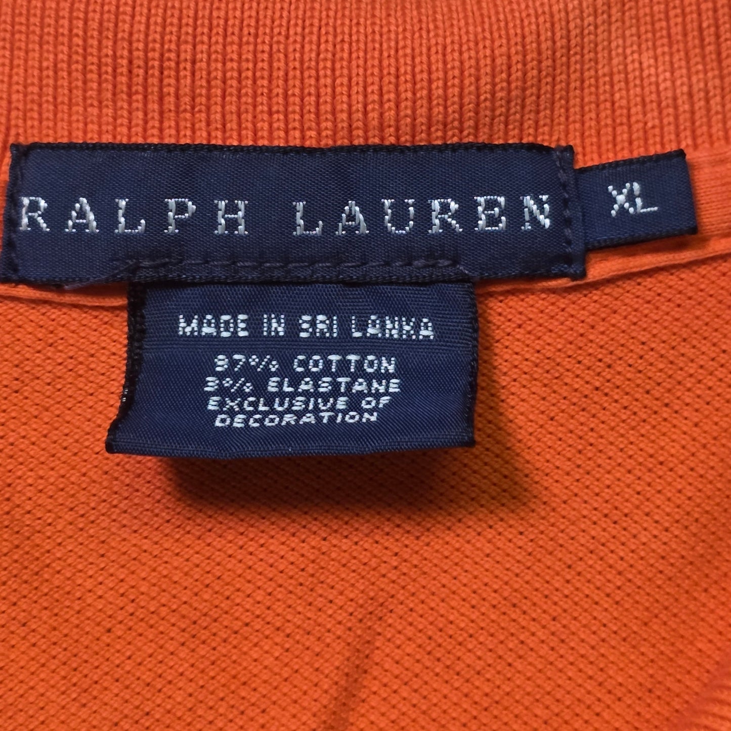 Ralph Lauren Polo Shirt Women’s XL Orange Slim Fit Stretch