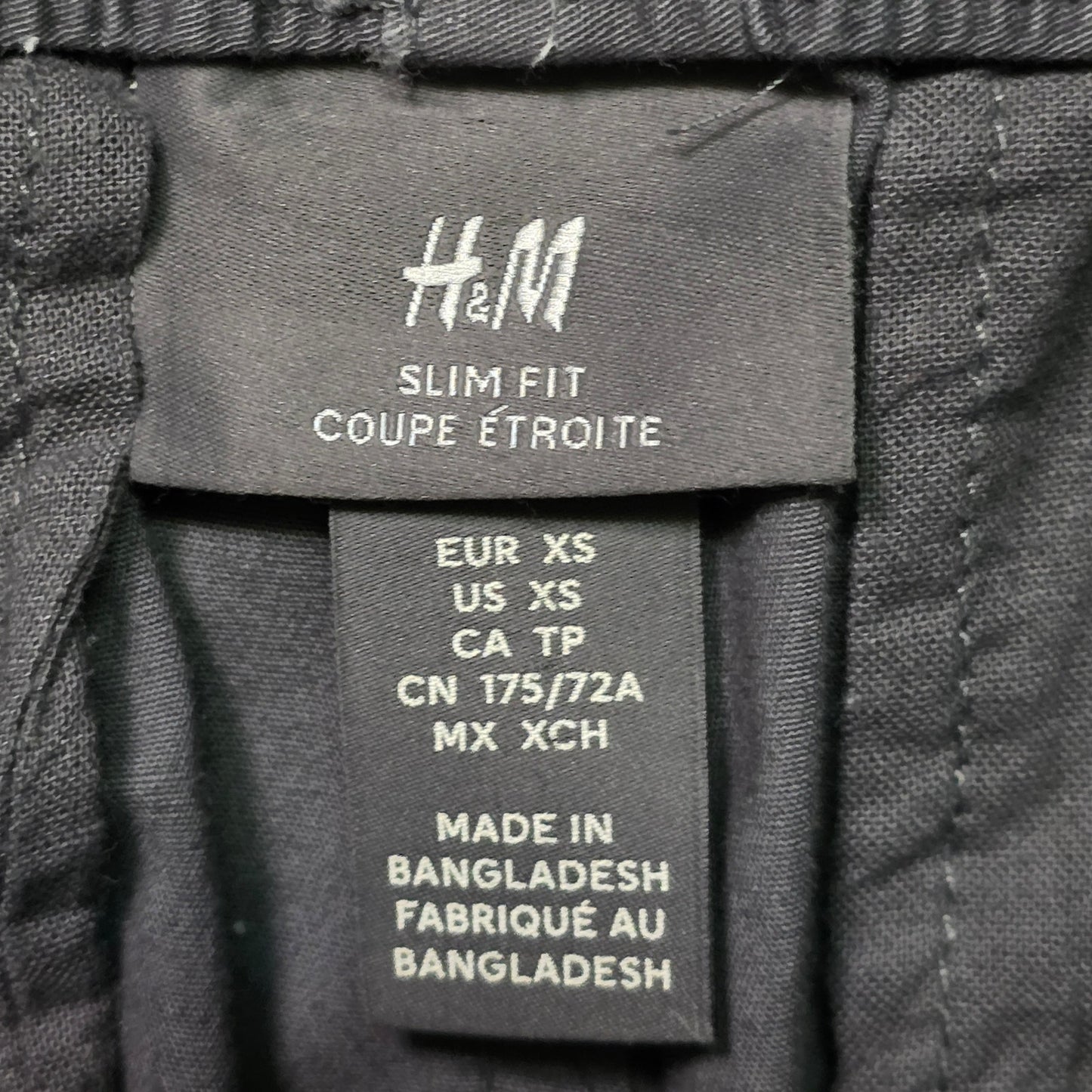 H&M Slim Fit Cargo Joggers Men’s XS Dark Grey