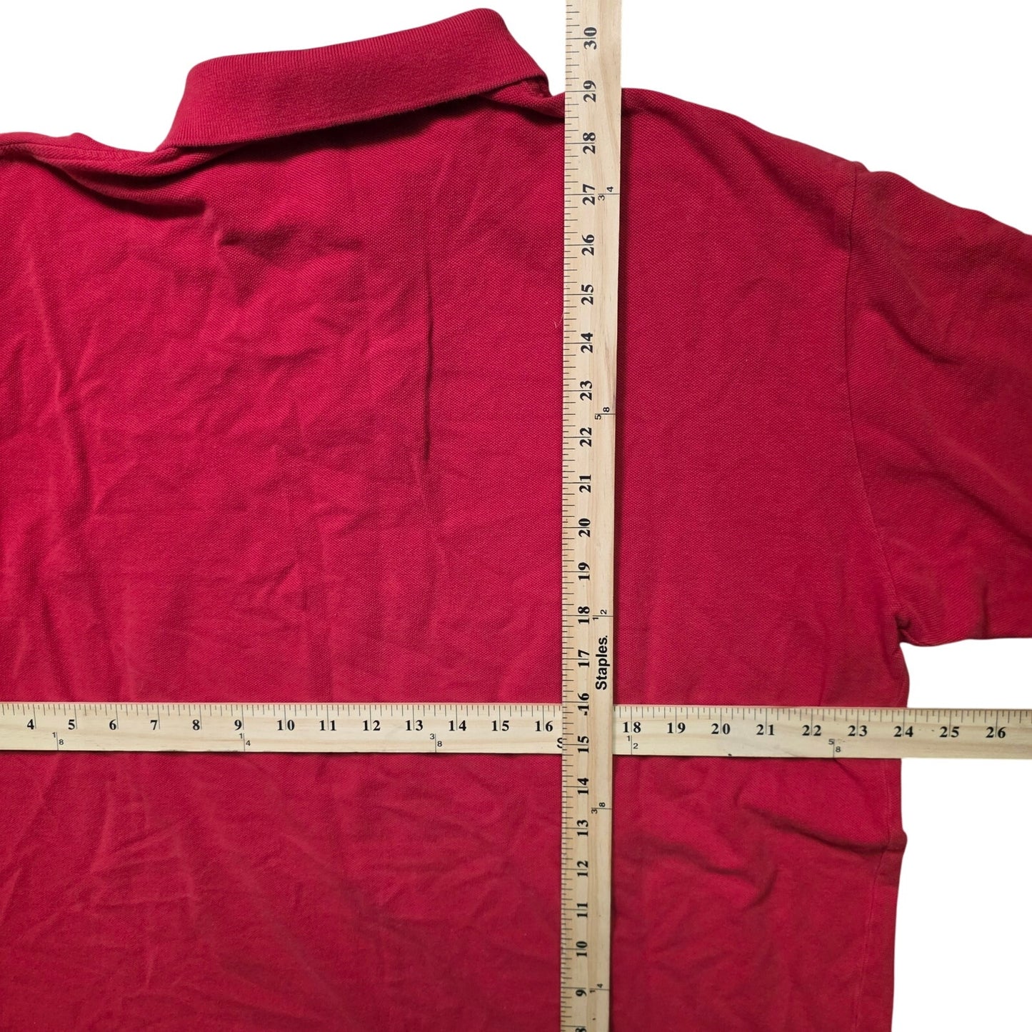 Polo Ralph Lauren Shirt Men’s L Red Cotton Collared Short Sleeve Logo
