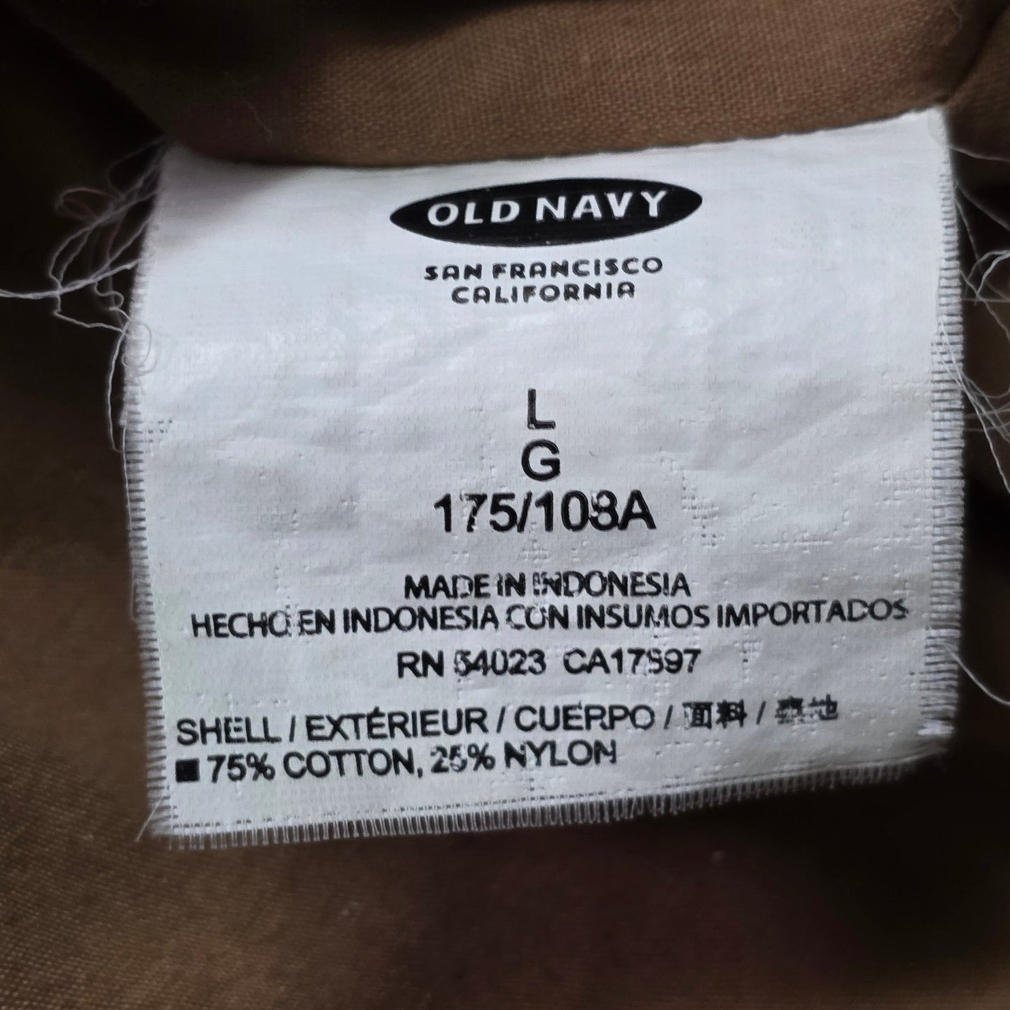 Old Navy Hooded Jacket Men’s L Brown Button Front