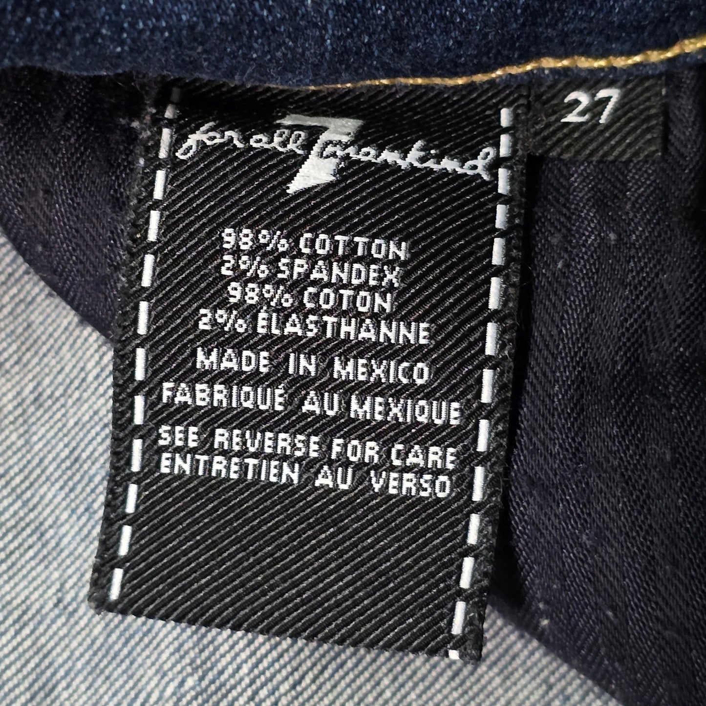 7 For All Mankind Gwenevere Ankle Skinny Jeans Women’s 27 Distressed Denim