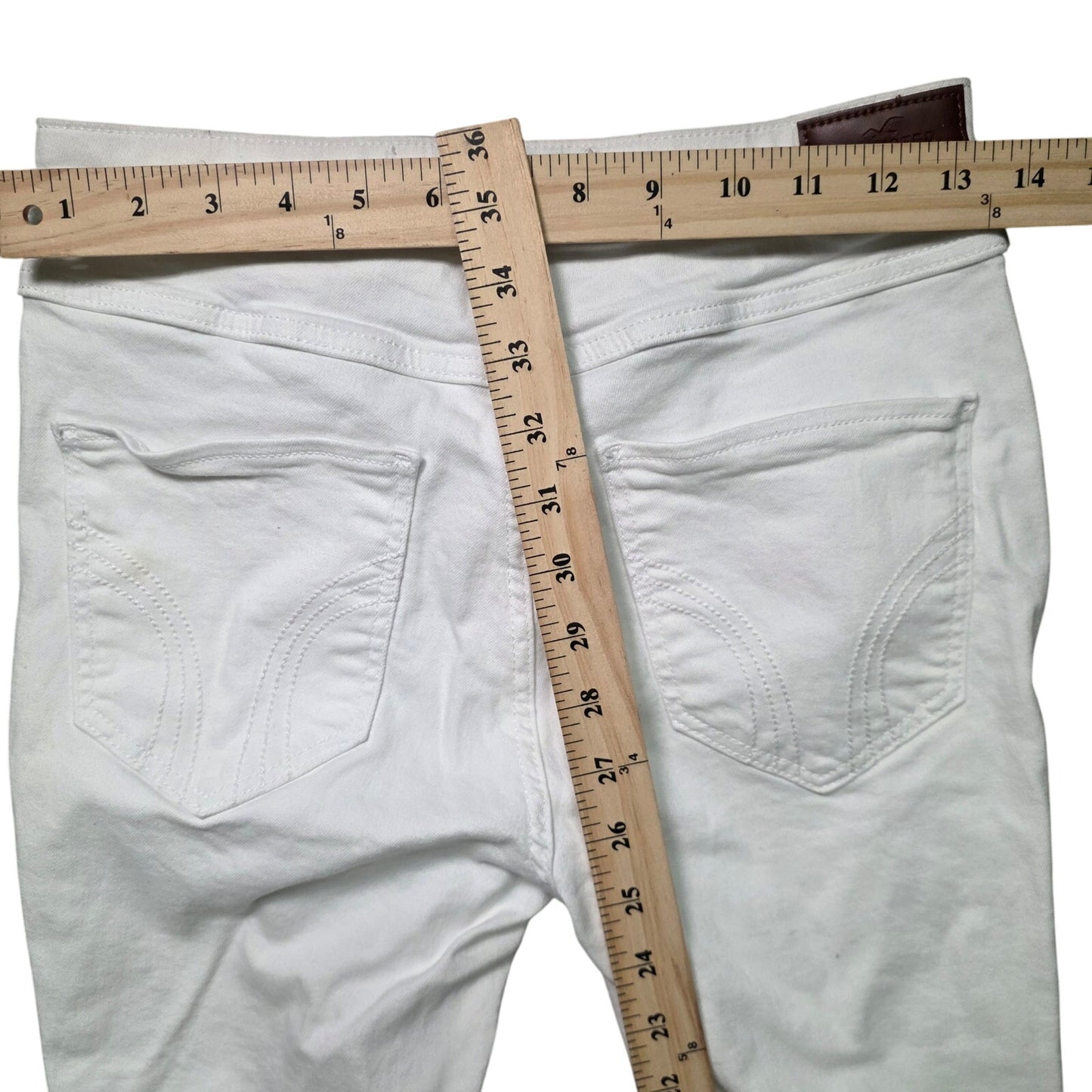 Hollister High Rise Super Skinny Jeans Women’s 28x28 White Distressed Stretch