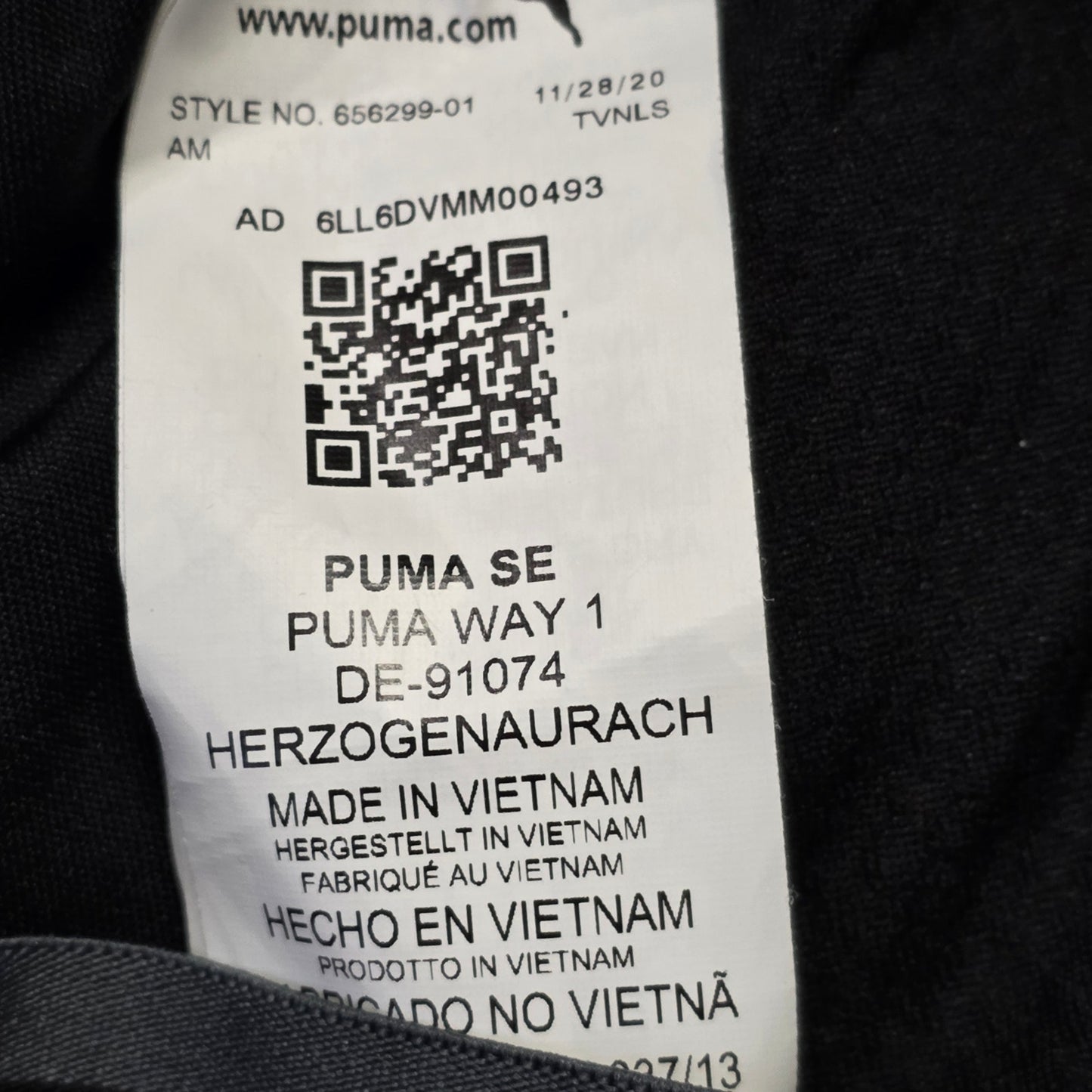 PUMA Speed Track Pants Mens M Black White Athletic Joggers
