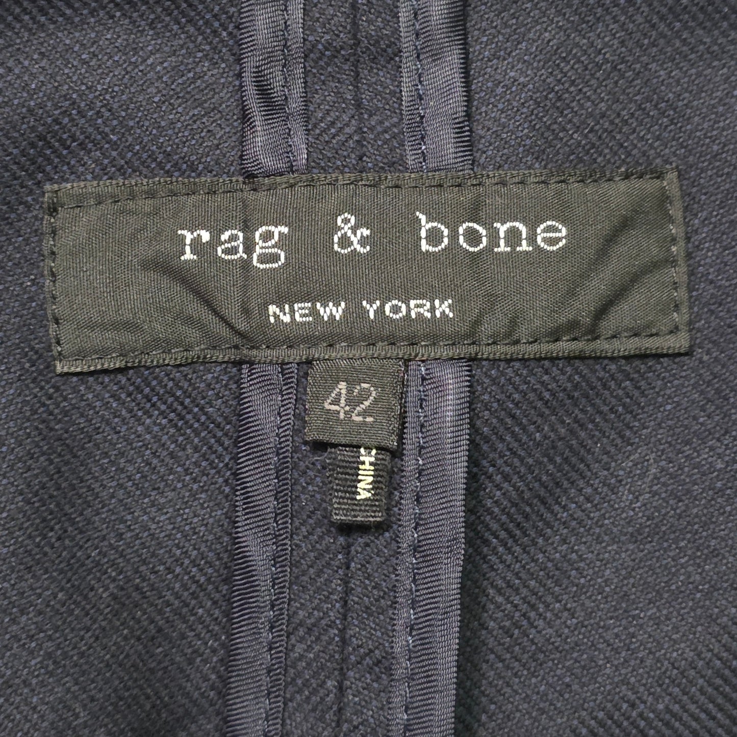 Rag & Bone Blazer Men’s 42 Black Wool Blend Tailored Casual