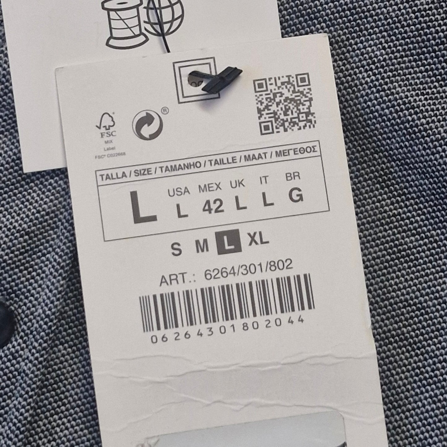 Zara Dress Shirt Men’s L Gray Slim Fit Collared Long Sleeve