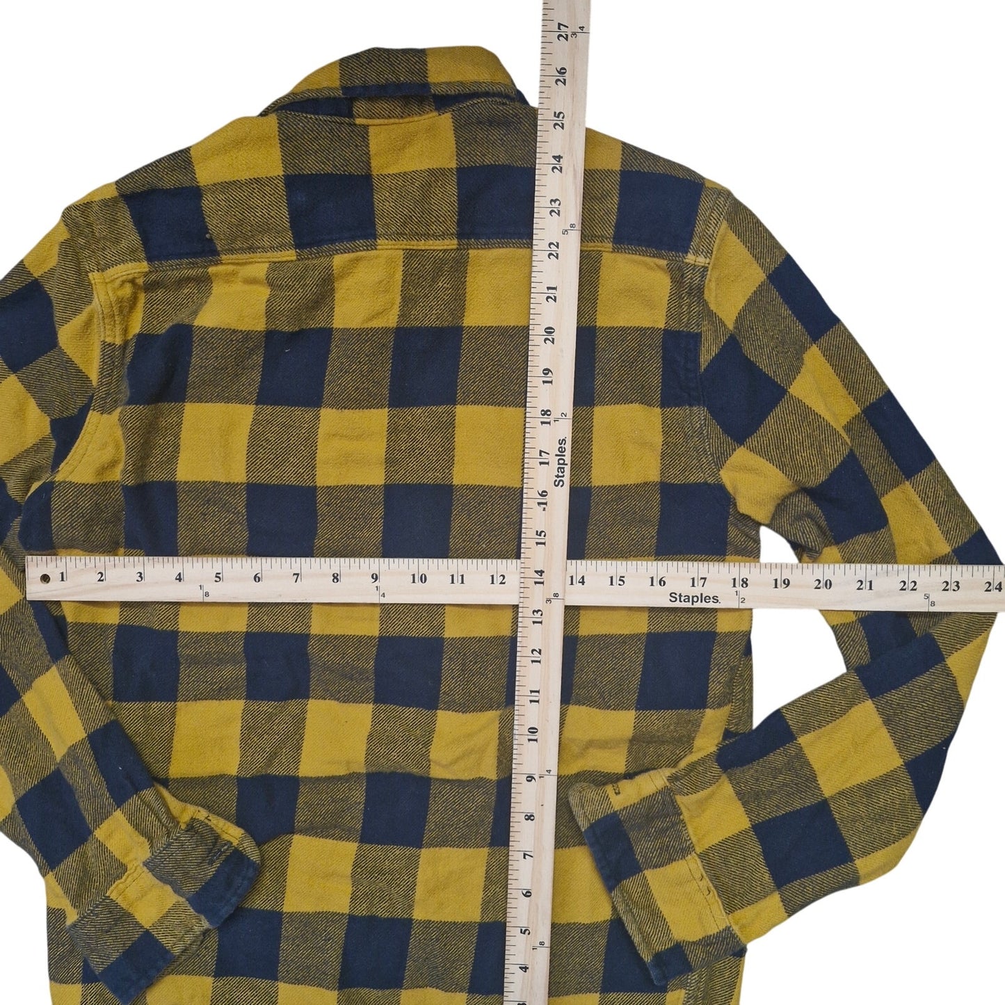 Levi’s Flannel Shirt Men’s Small Yellow Black Plaid Long Sleeve