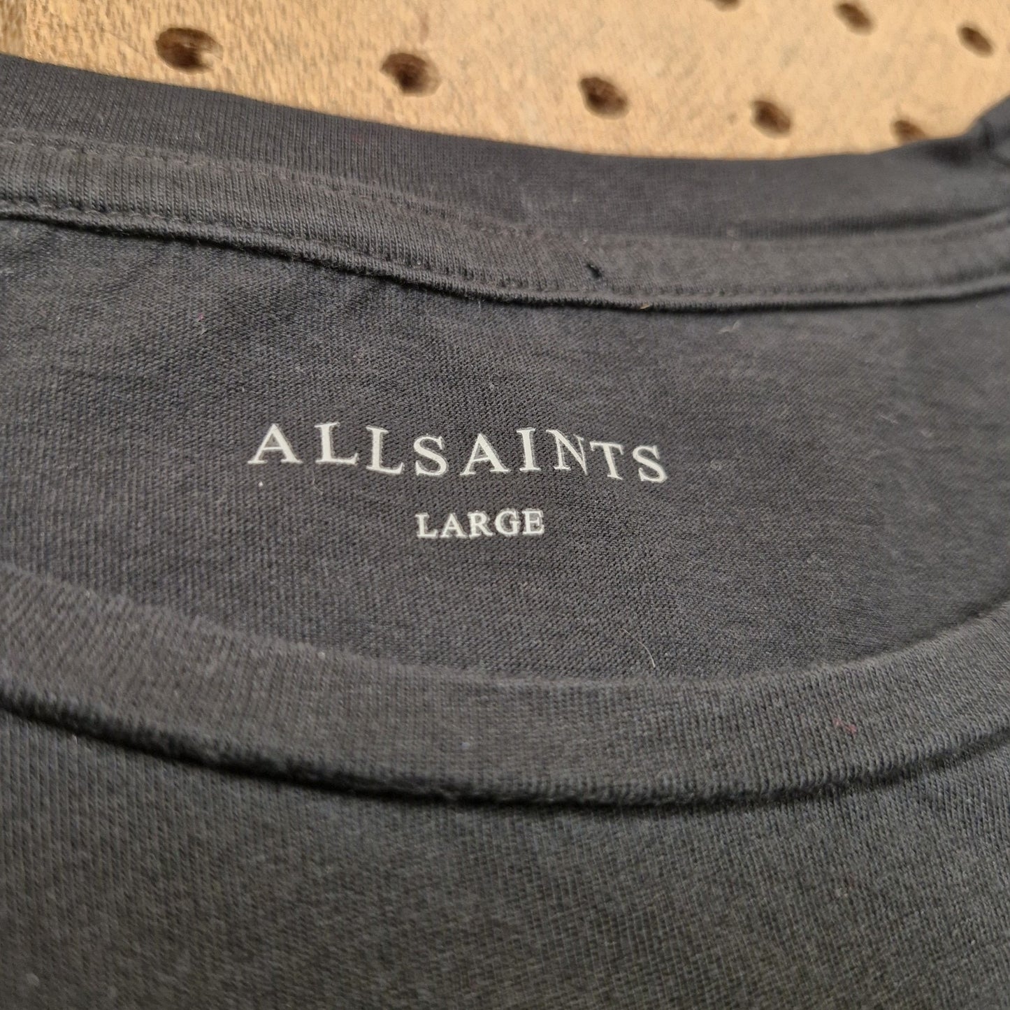 All Saints Shirt Mens Large Essential Black Short Sleeve Ramskull Cotton