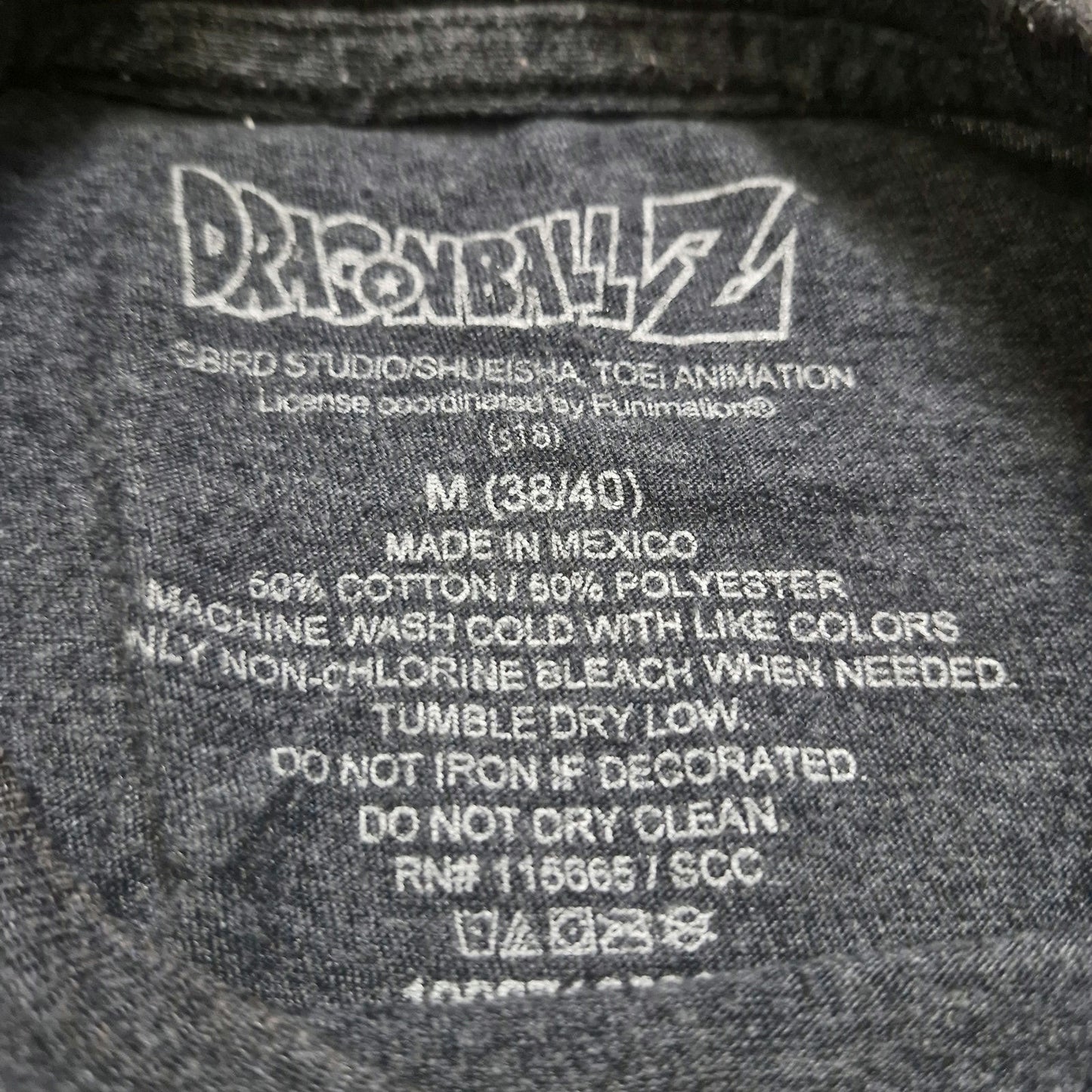 Dragon Ball Z T-Shirt Men’s Medium Charcoal Gray Crew Neck