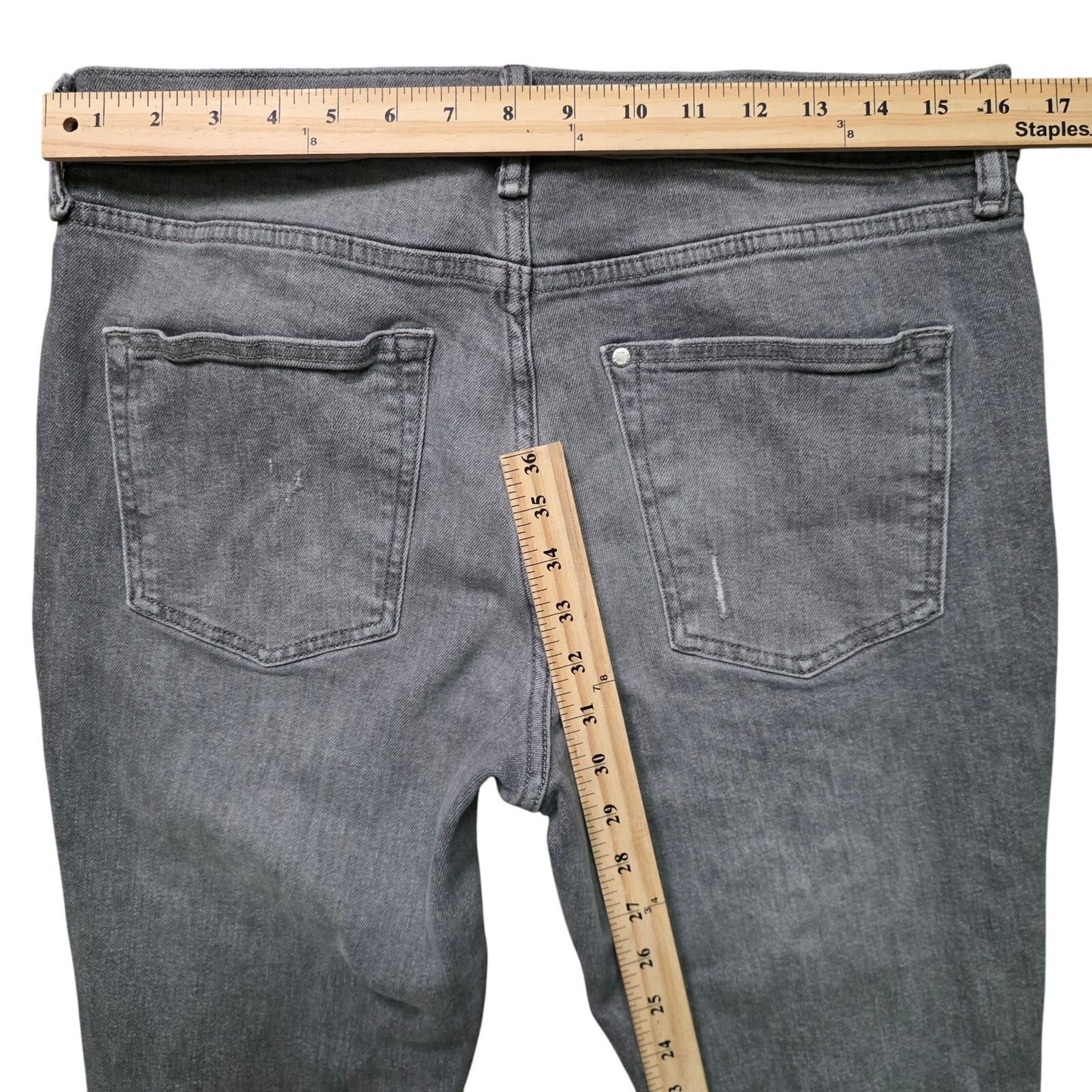 H&M Skinny Jeans Men’s 33x32 Gray Distressed Denim Casual