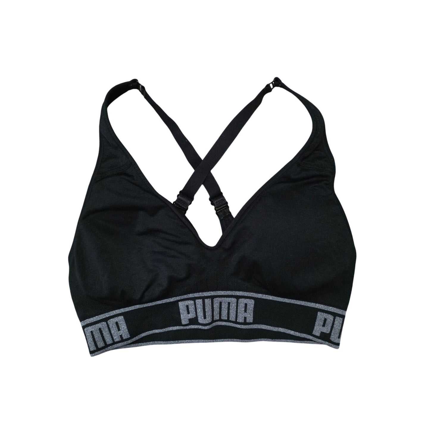 Puma Sports Bra Women’s Small Black Logo Band Crossback